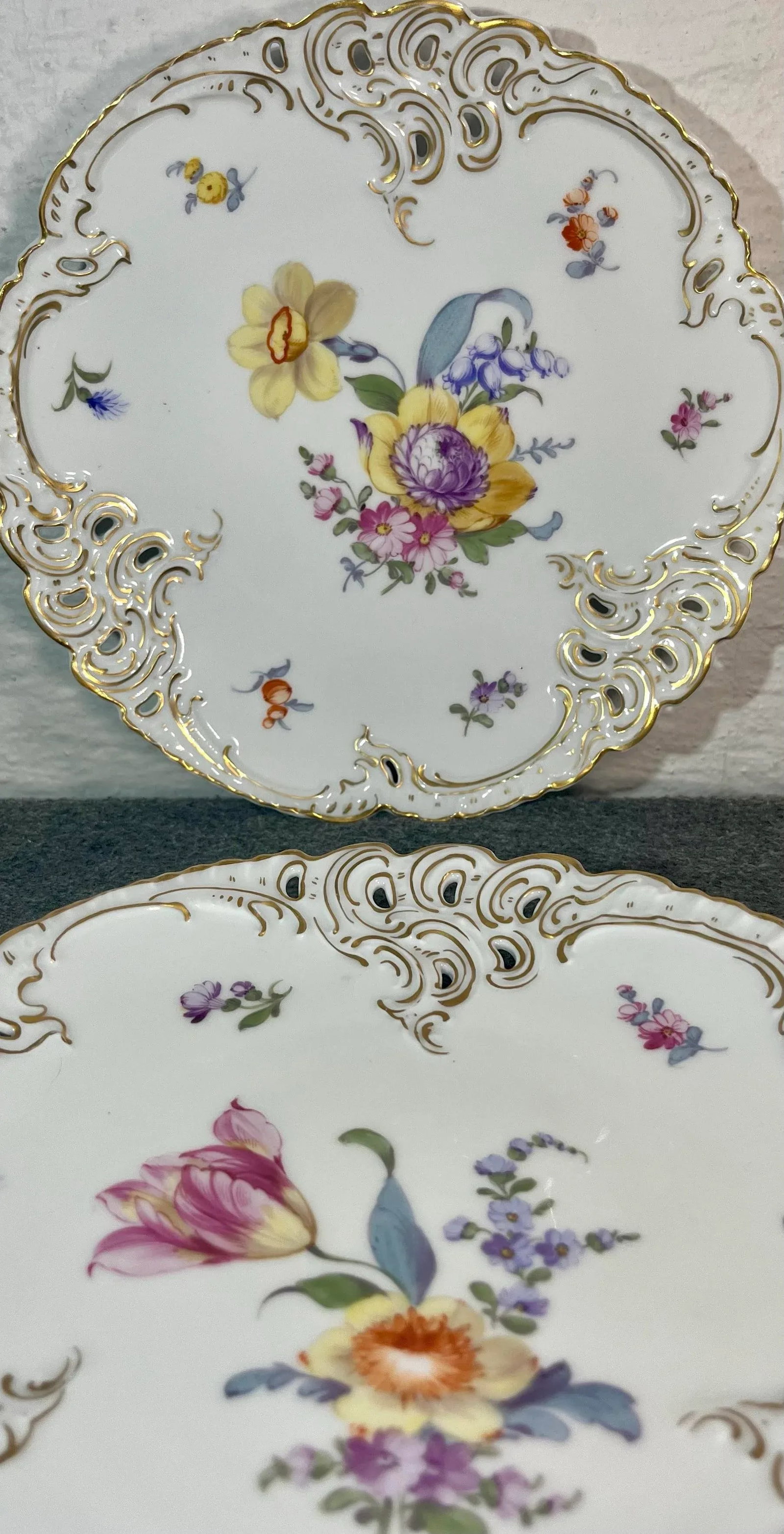 Antique Nymphenburg Porcelain Salad Plates- Set of 2 - 2