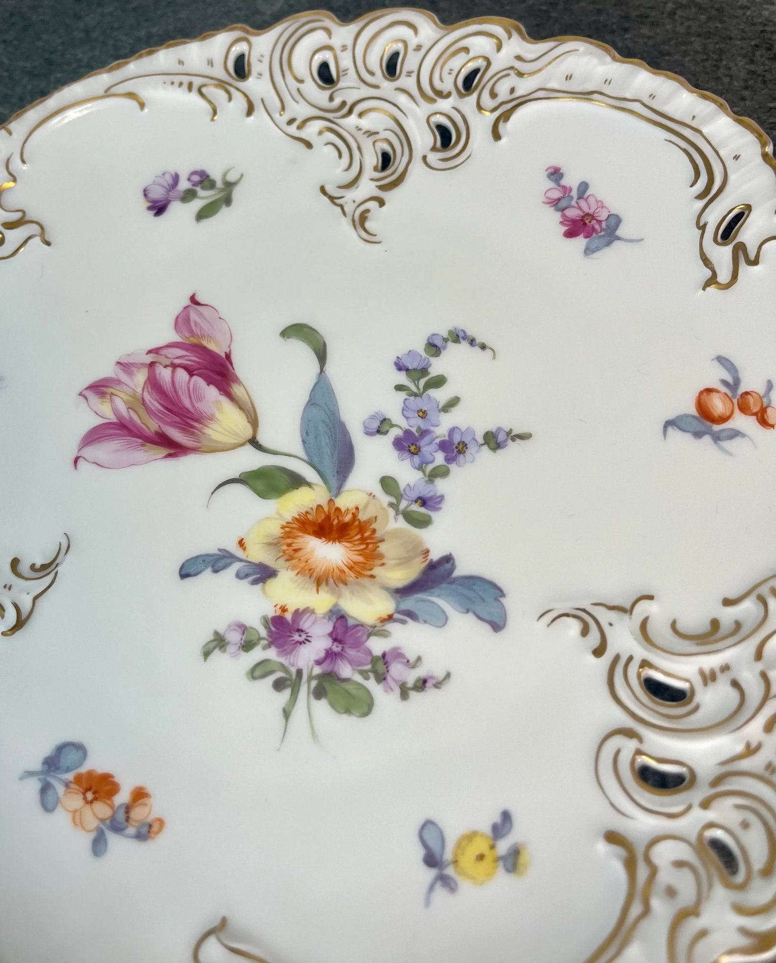 Antique Nymphenburg Porcelain Salad Plates- Set of 2 - 4