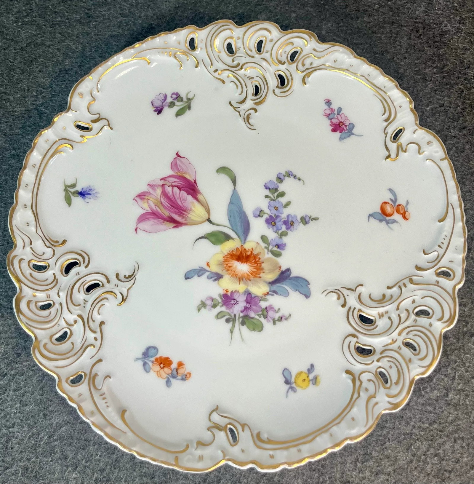 Antique Nymphenburg Porcelain Salad Plates- Set of 2 - 5