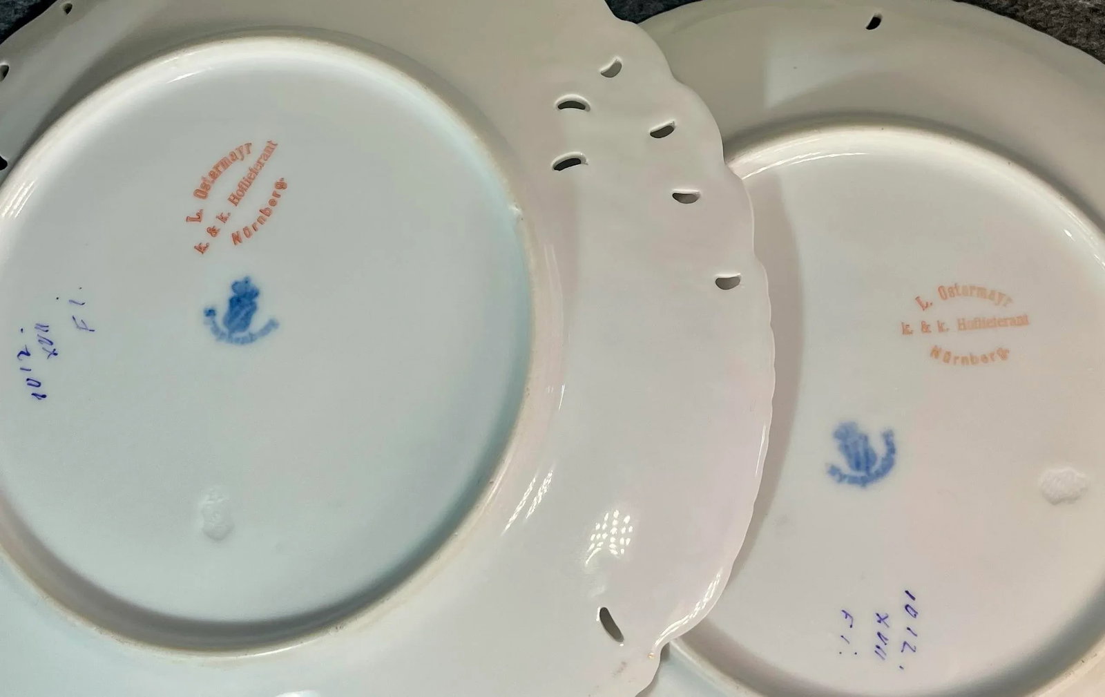 Antique Nymphenburg Porcelain Salad Plates- Set of 2 - 9