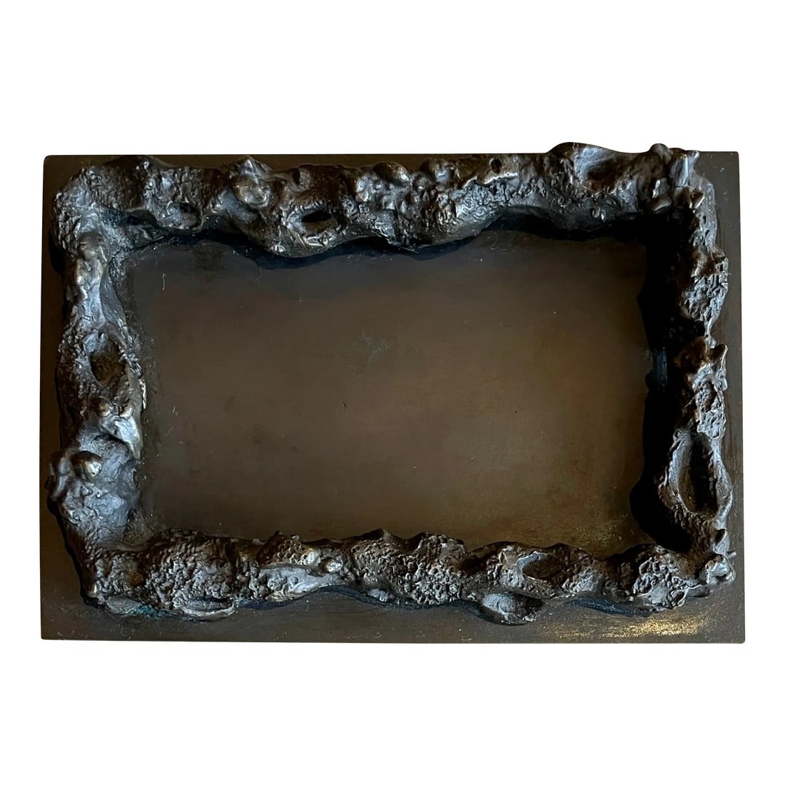 Signed Mattia Bonette Bronze Vide Poche "Grotto" Circa 2015: French for empty pockets, the vide-poche is a convenient and stylish tray to hold keys, cufflinks, loose change, jewelry, and anything else you might otherwise scramble for on your way out of the