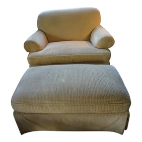 Custom Oversized Club Chair With Matching Ottoman