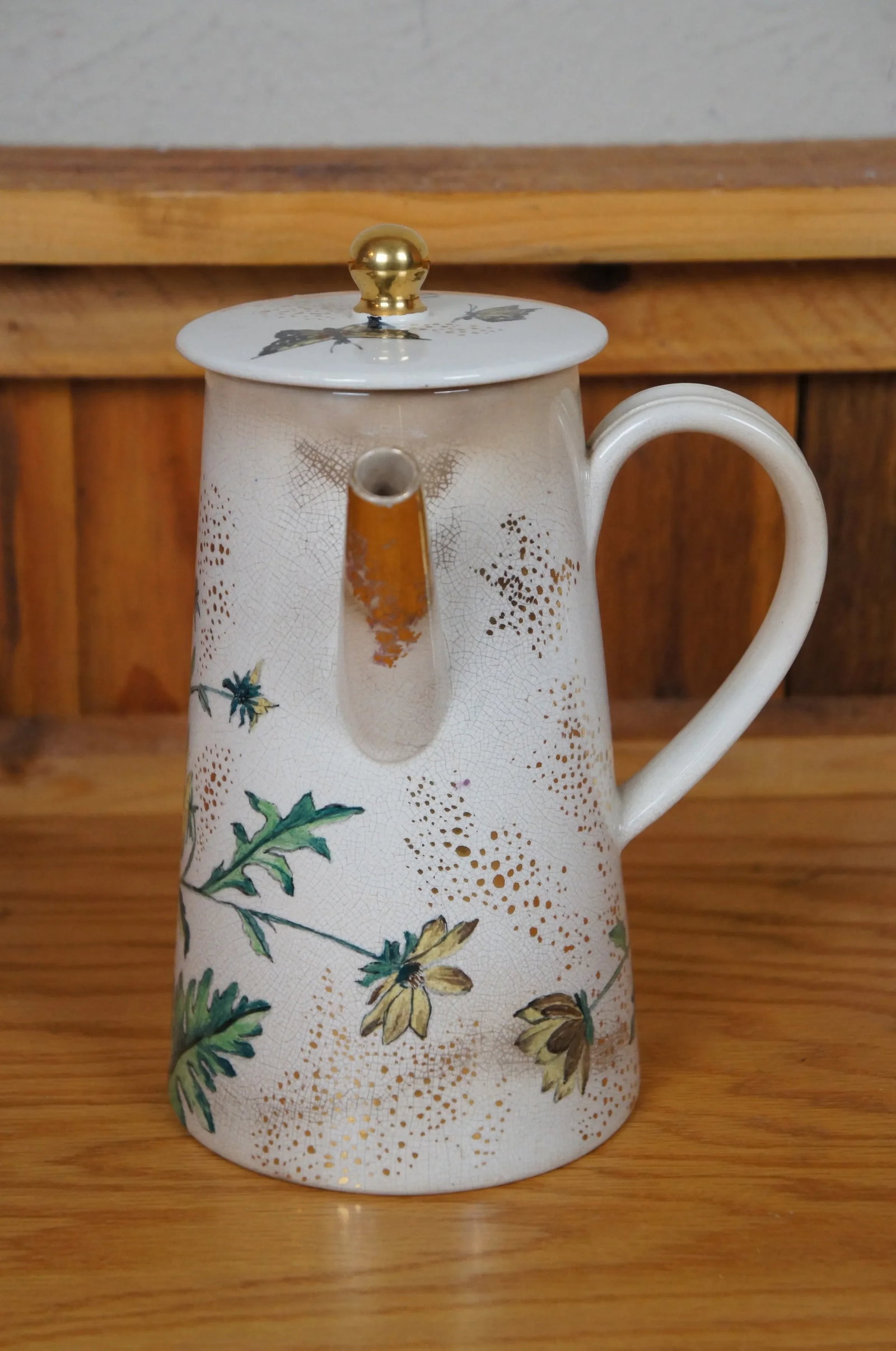 Antique 1881 Rookwood Butterfly Chocolate Pot Teapot Coffee Pot Pitcher - 6