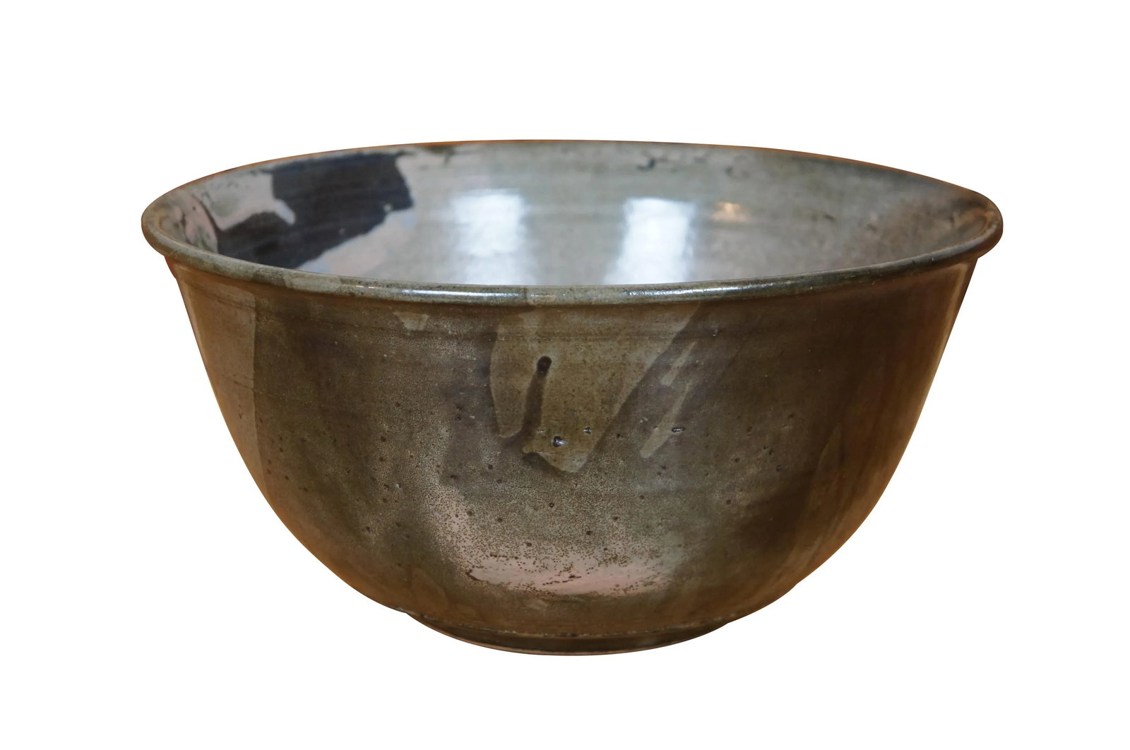 Mid 20th Century Inger Rokkjaer Danish Raku Fired Stoneware Centerpiece Bowl - 2