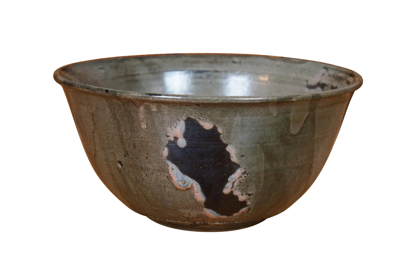 Mid 20th Century Inger Rokkjaer Danish Raku Fired Stoneware Centerpiece Bowl - 3