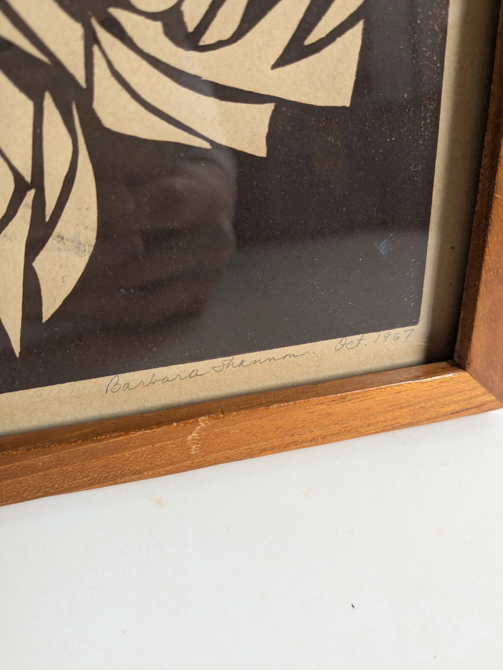 Artist Signed 1967 Woodblock Portrait of a Woman - 3
