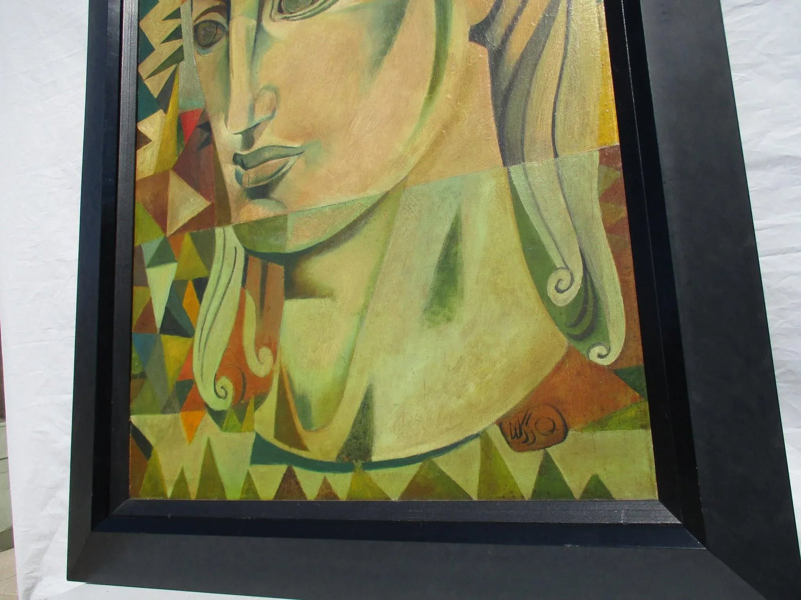 Leon Dusso Modernist Painting of Female Head - 3