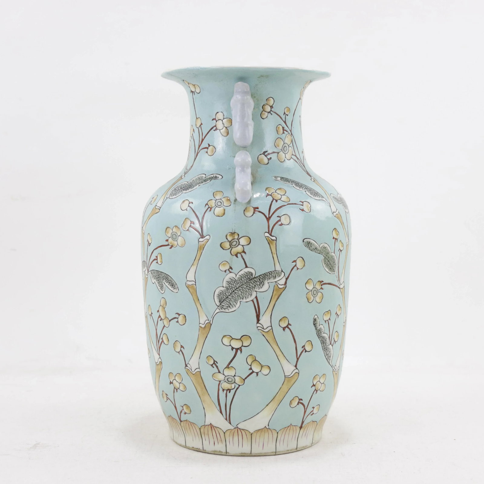 Chinese Porcelain Vase With Floral and Foliage Design - 5