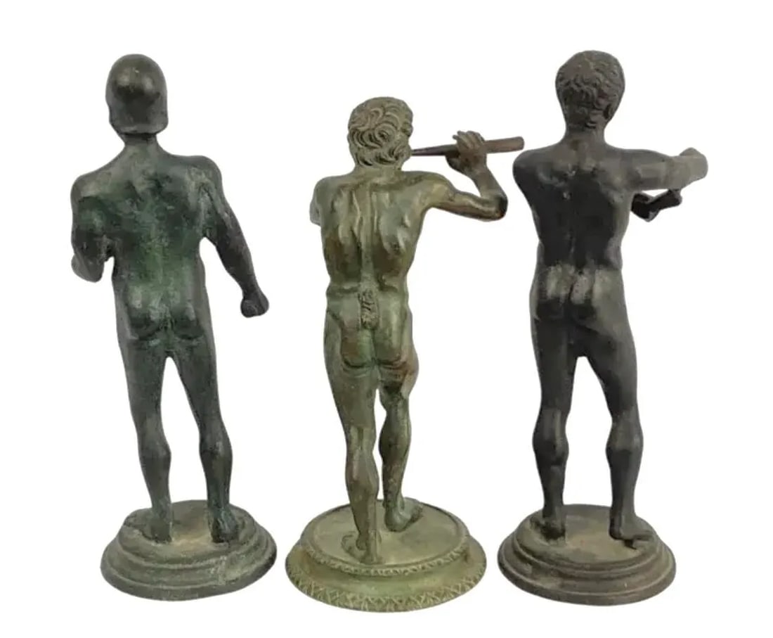 Italian Grand Tour Bronze Statues of Greco-Roman Males, Set of Three - 2