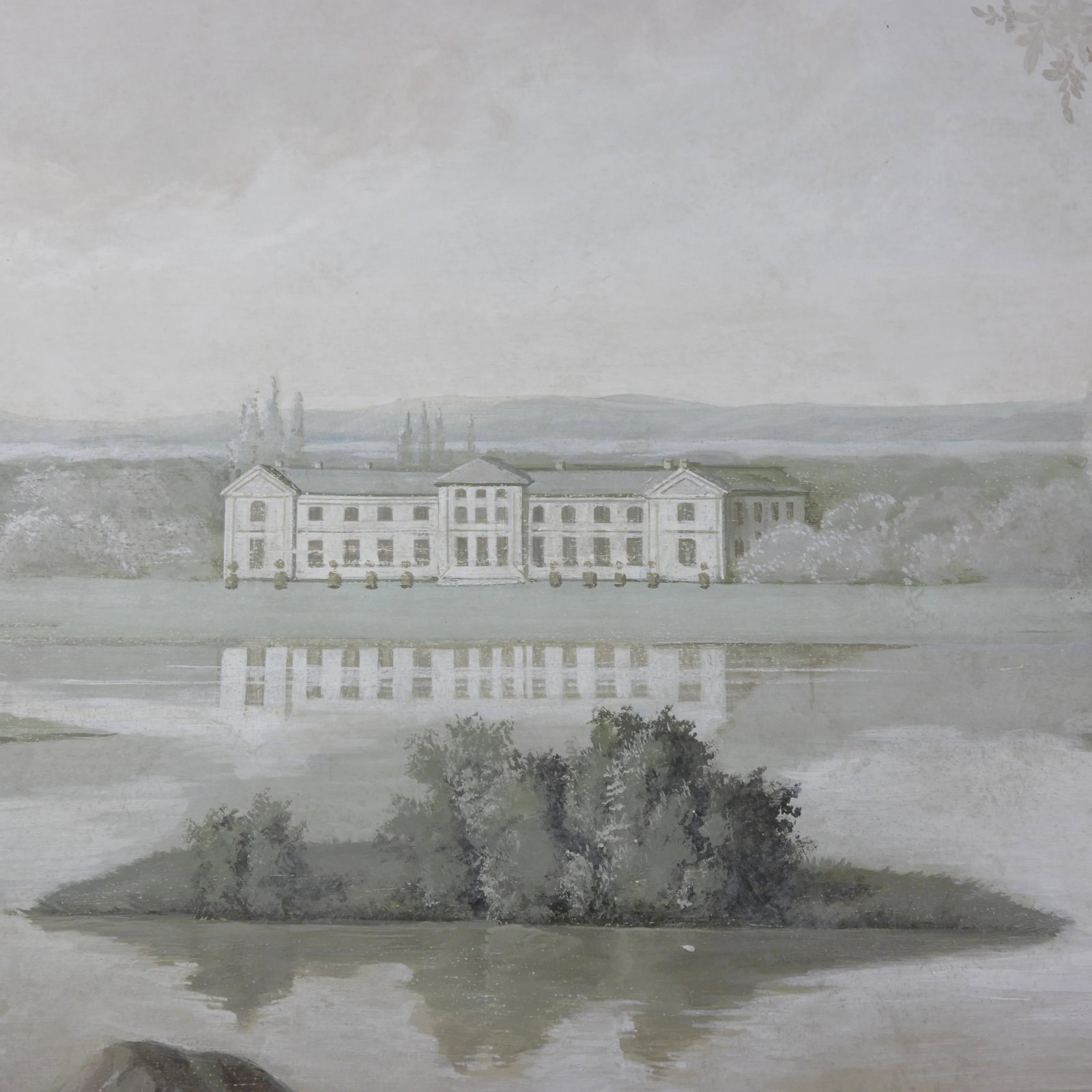 Large Neoclassical Style Landscape Painting – Pastoral Scene With Figures and Estate - 5