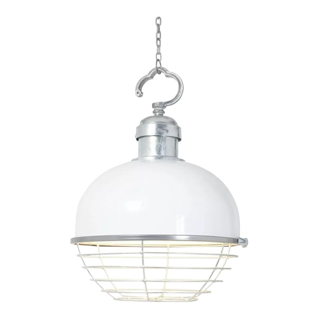 Oceanic Pendant, White, Large, Davey Lighting & Original Btc, United Kingdom.: Oceanic Pendant, White, Large, Davey Lighting & Original BTC, United Kingdom. Large Oceanic Pendant A contemporary twist on an original design from the dockyards of early 20th Century Britain. The