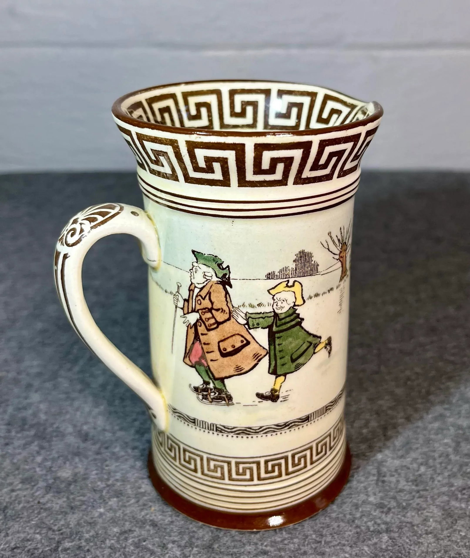 Antique Royal Doulton Seriesware Pitcher, Skating - 3