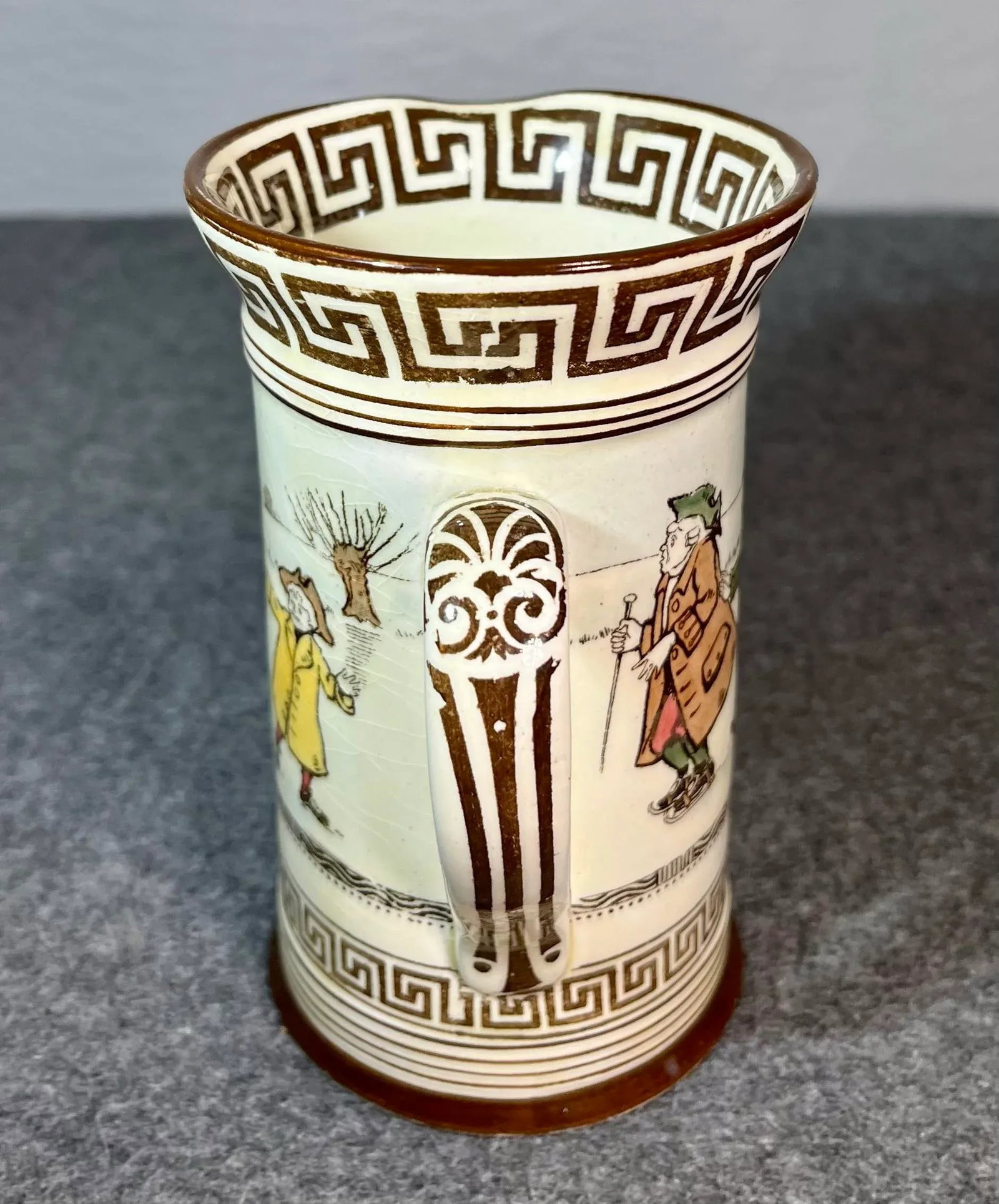 Antique Royal Doulton Seriesware Pitcher, Skating - 4