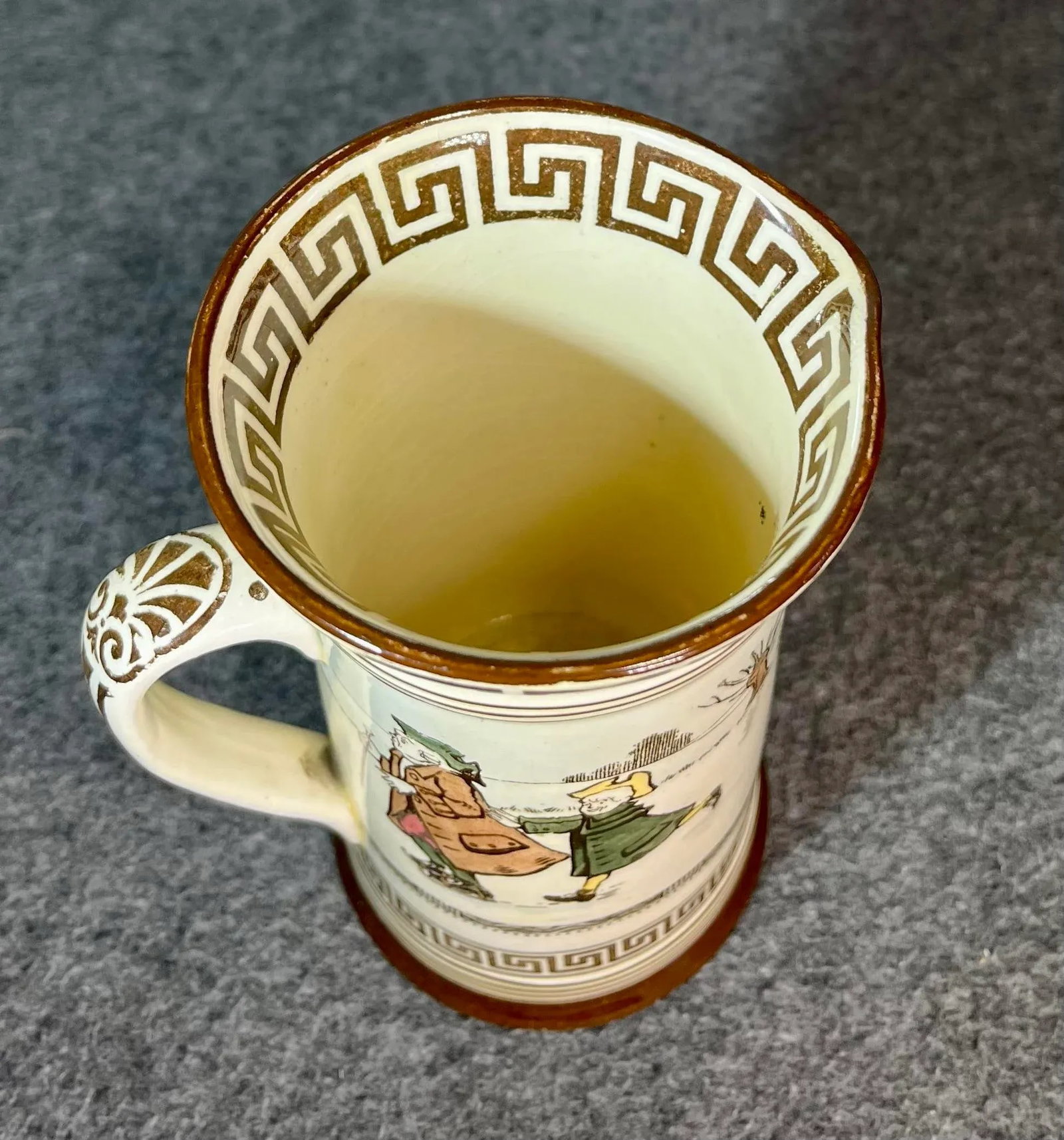 Antique Royal Doulton Seriesware Pitcher, Skating - 5