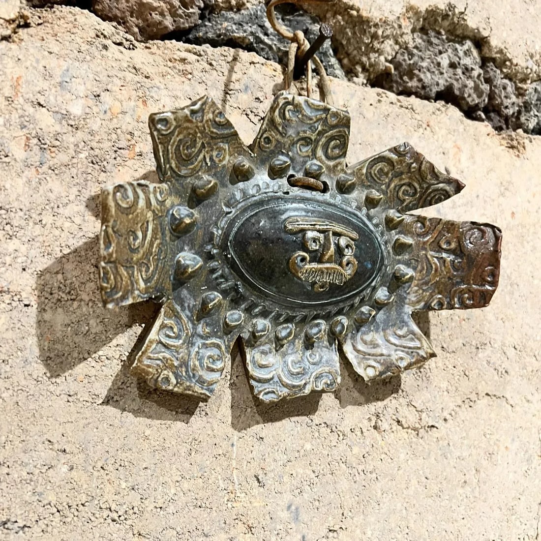 1970s Studio Art Handcrafted Sun Shaped Pottery - 2