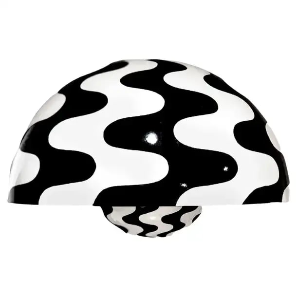 Verner Panton Modern Black White Flowerpot Pendant 1970, VerPan Danish Modern - 2