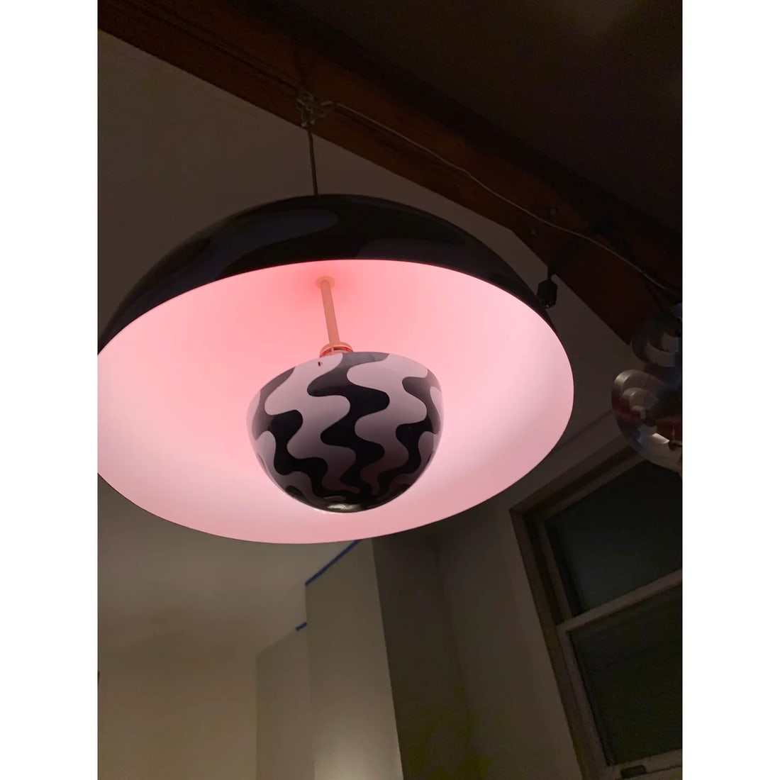 Verner Panton Modern Black White Flowerpot Pendant 1970, VerPan Danish Modern - 5