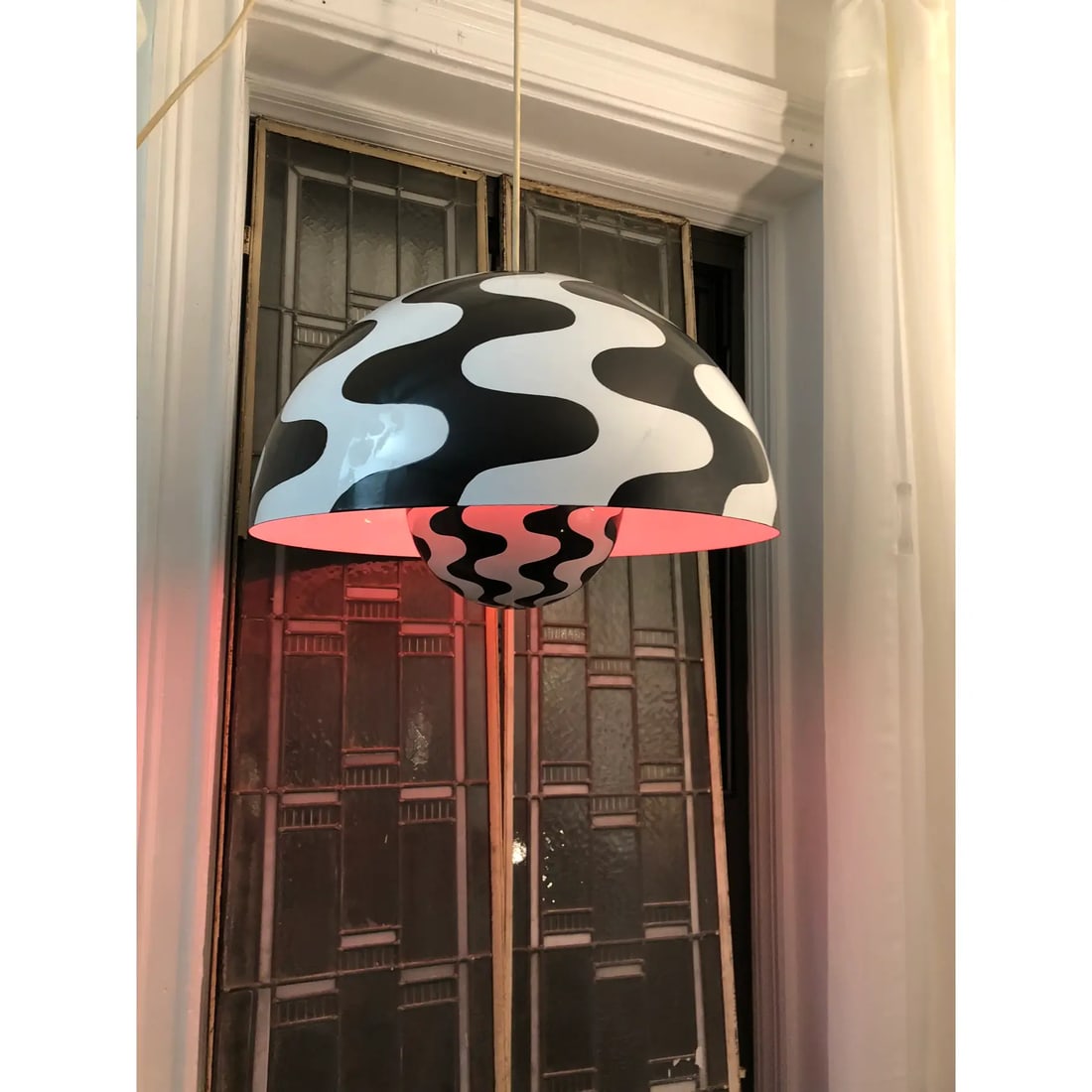 Verner Panton Modern Black White Flowerpot Pendant 1970, VerPan Danish Modern - 6
