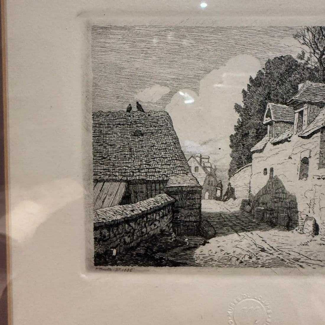 1886 Louvre Art Museum Etching Chalcographie Signed - 2