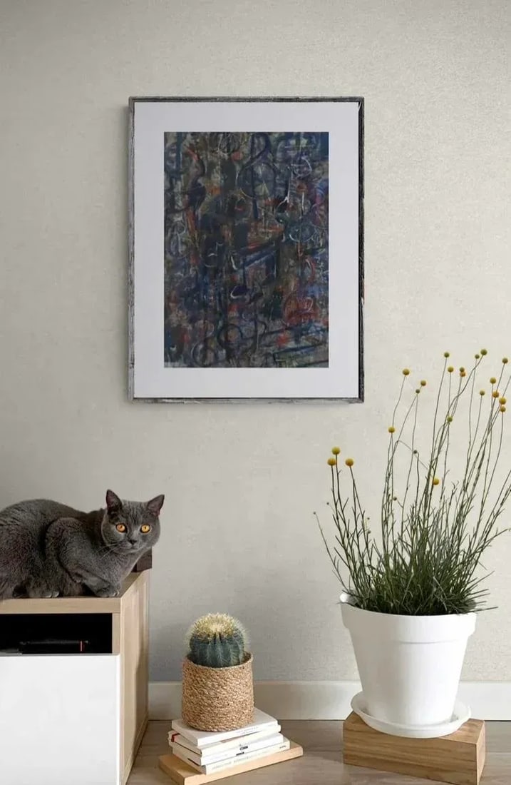 Symphony in Abstraction (1986) Watercolor Signed Nixon - 4