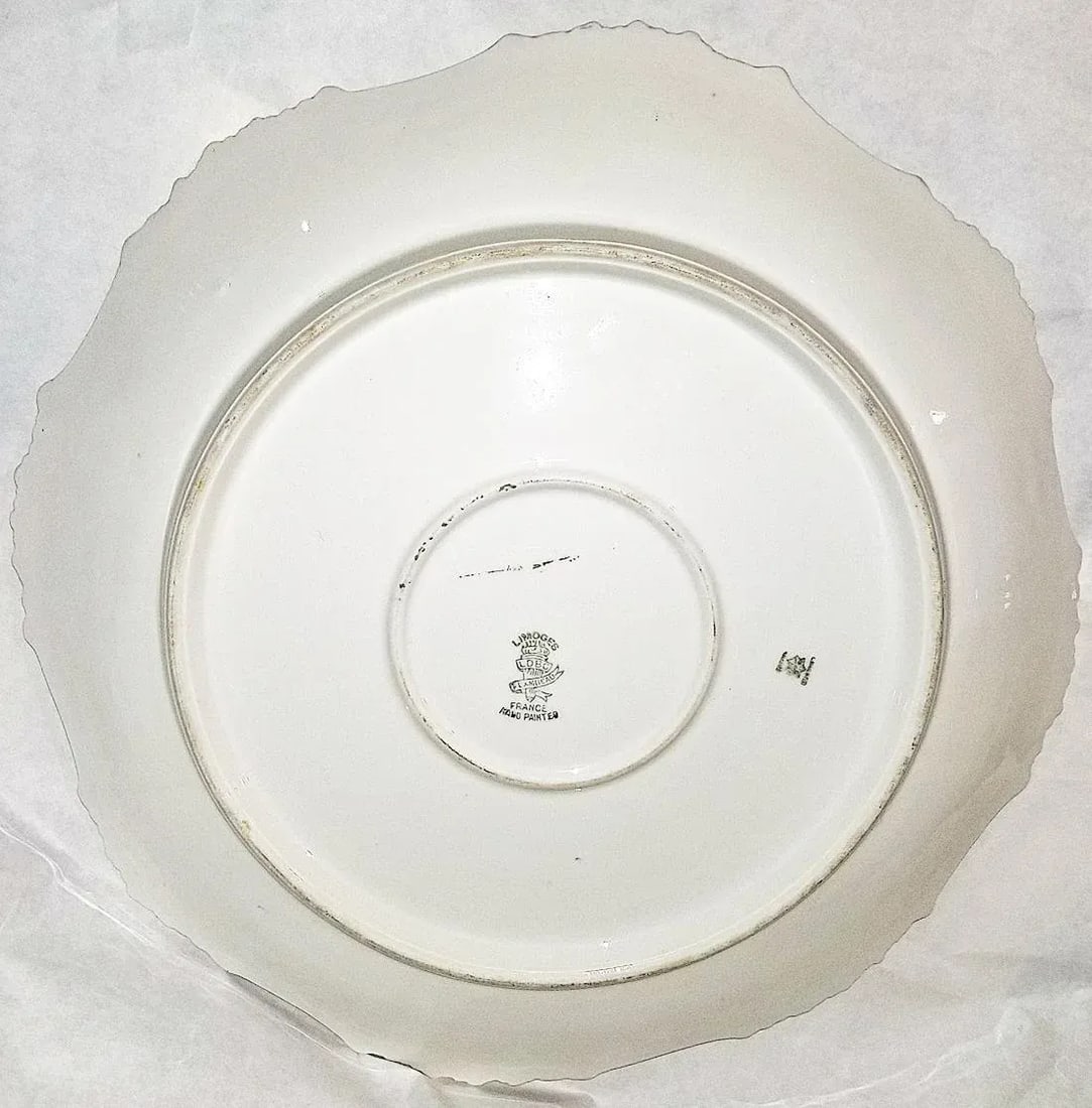 Early 1900s Flambeau Limoges Iris Porcelain Charger Platter - 6