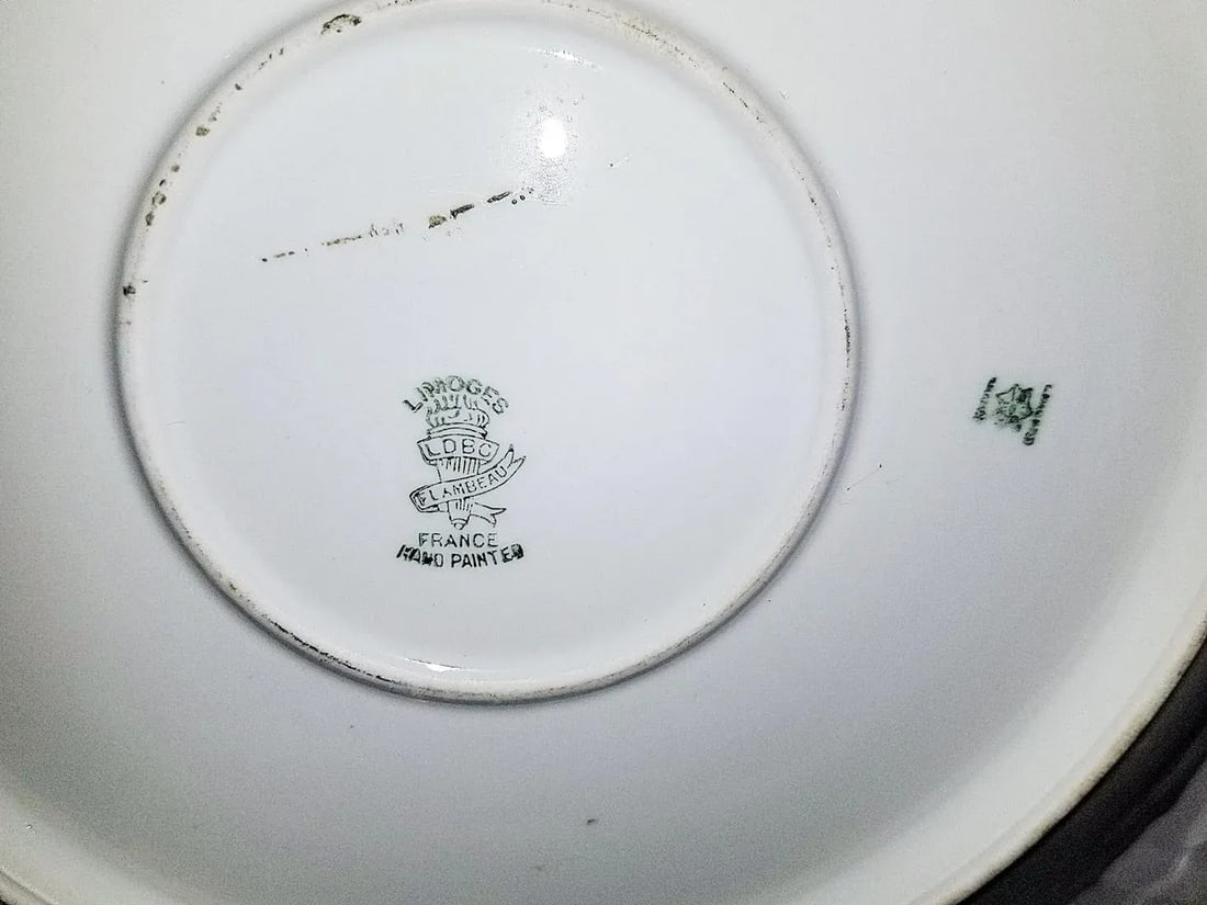Early 1900s Flambeau Limoges Iris Porcelain Charger Platter - 7