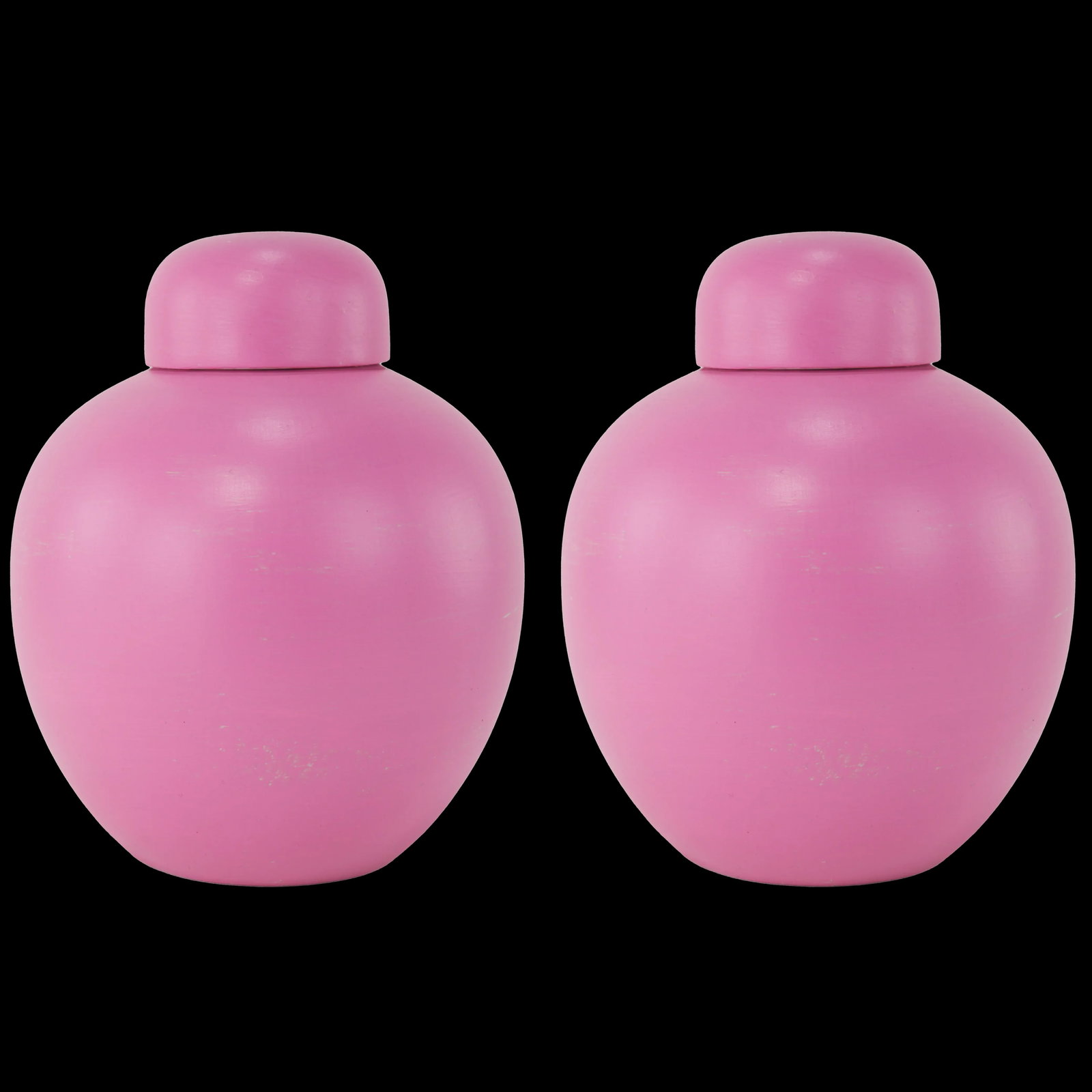 Pair of Soft Pink Matte Ginger Jars With Lids – Elegant Decorative Accents - 7