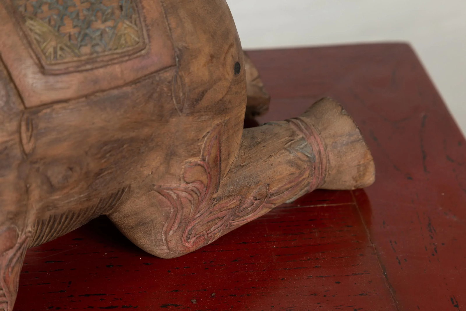 Vintage Thai Hand Carved & Painted Elephant Sculptures from Chiang Mai - 4