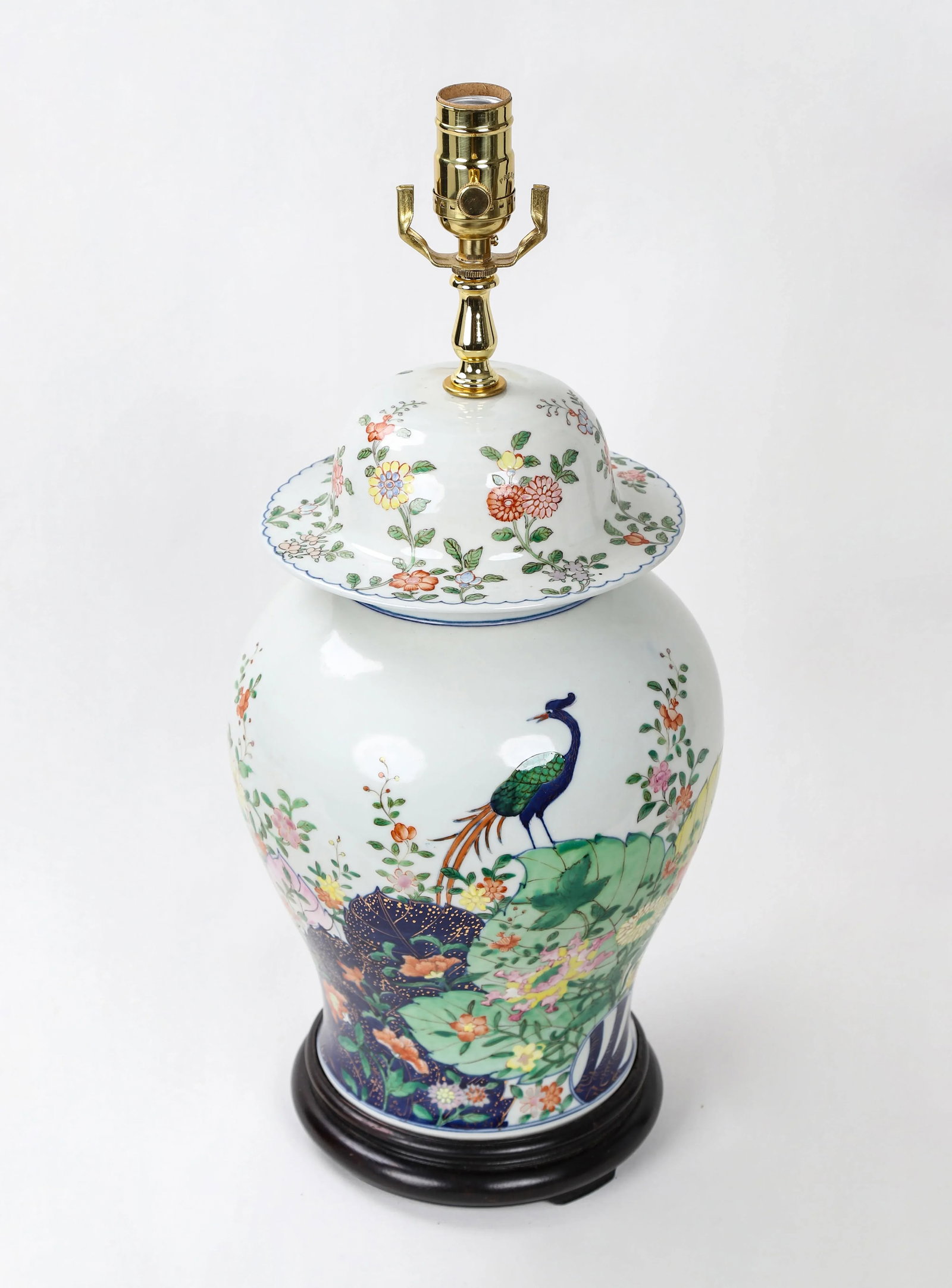 Vintage Famille Rose Temple Jar Table Lamp - 2
