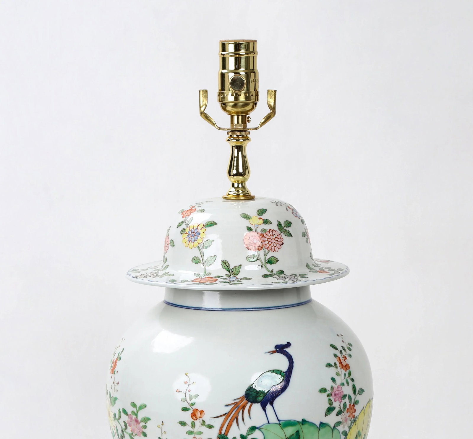 Vintage Famille Rose Temple Jar Table Lamp - 6