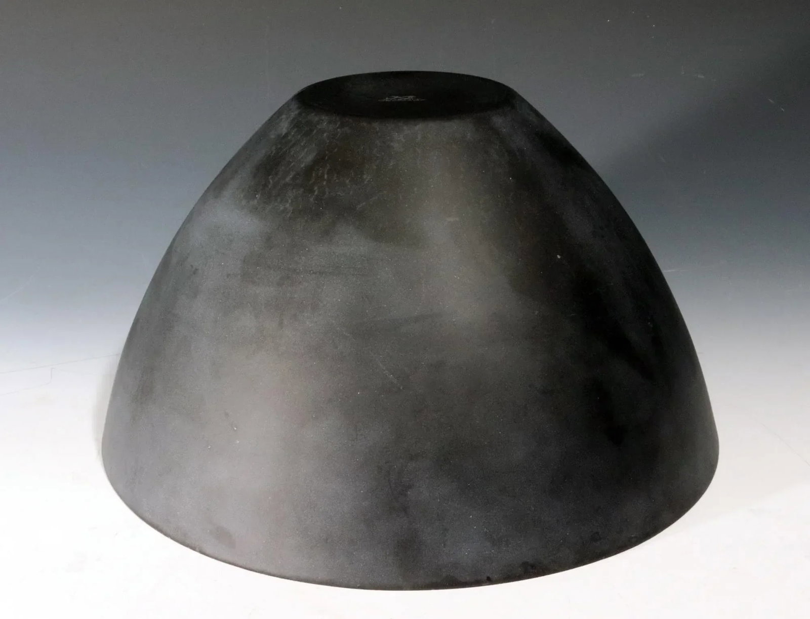 Danish Modern Krenit Bowl in Black Steel and Robins-Egg Blue Enamel Interior by Herbert Krenchel for - 3