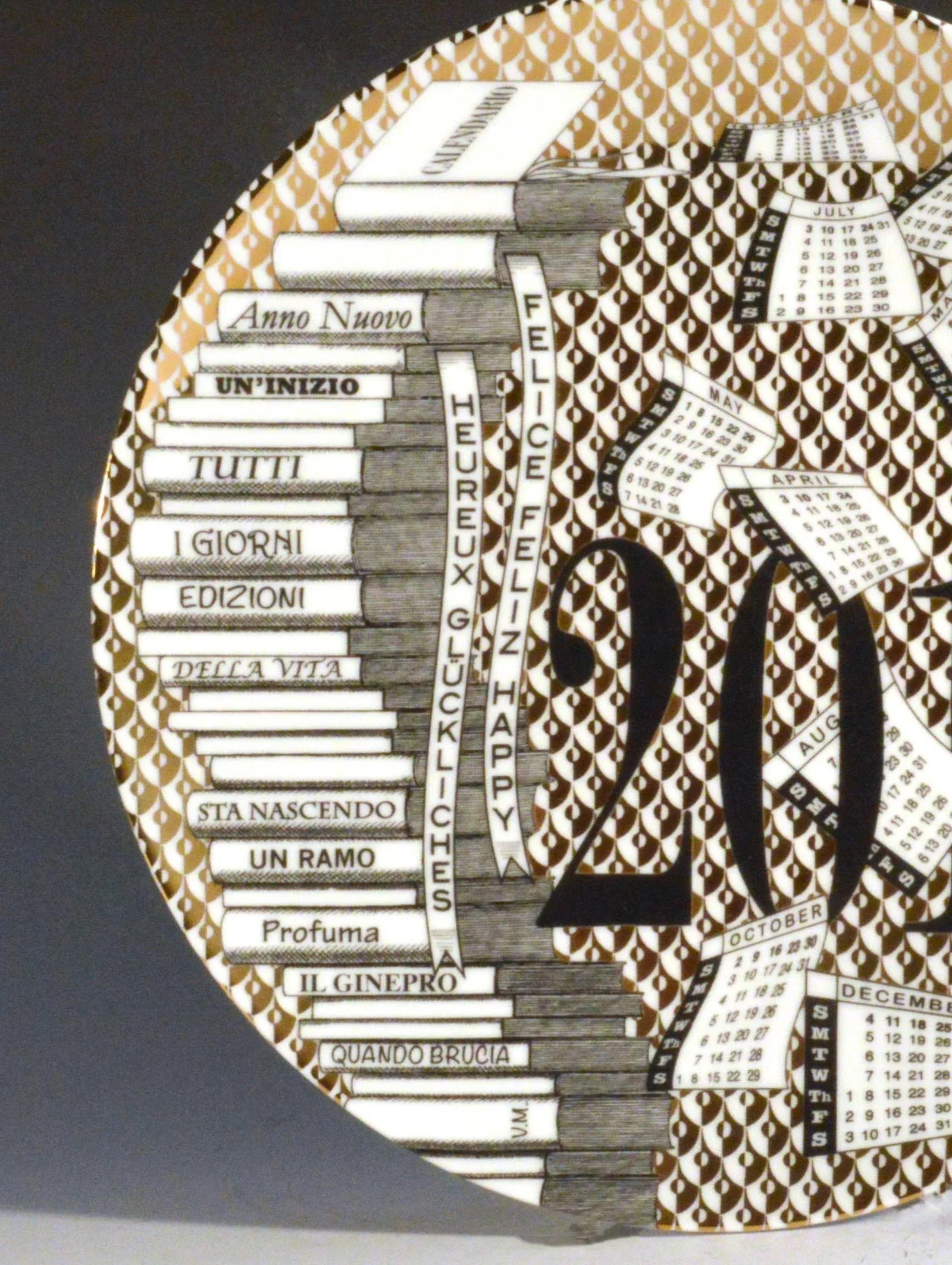 Fornasetti Porcelain Calendar Plate 2016. Number 172 of 700 Made; With Original Box - 4