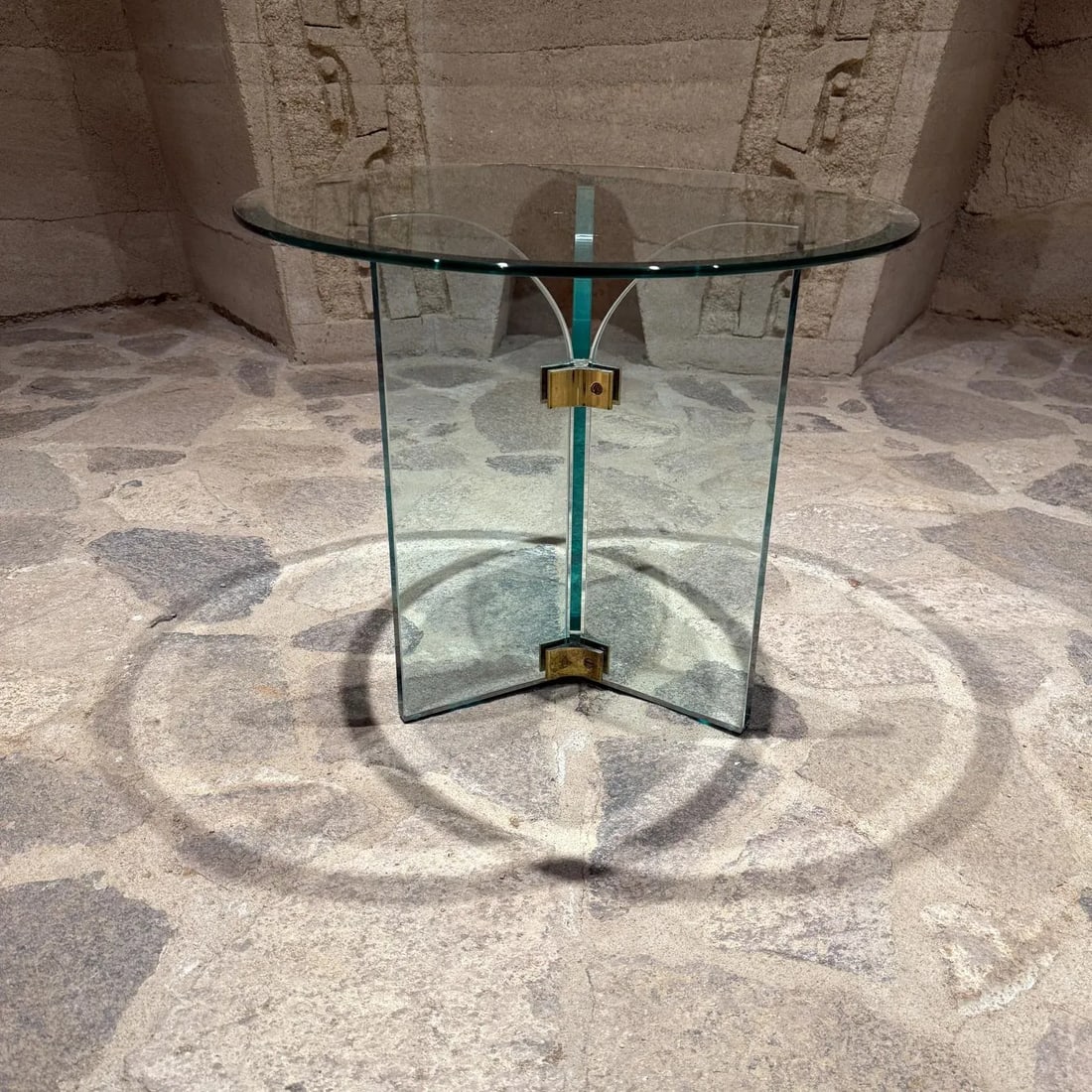 1970s Leon Rosen Glass End Table for Pace Collection - 4