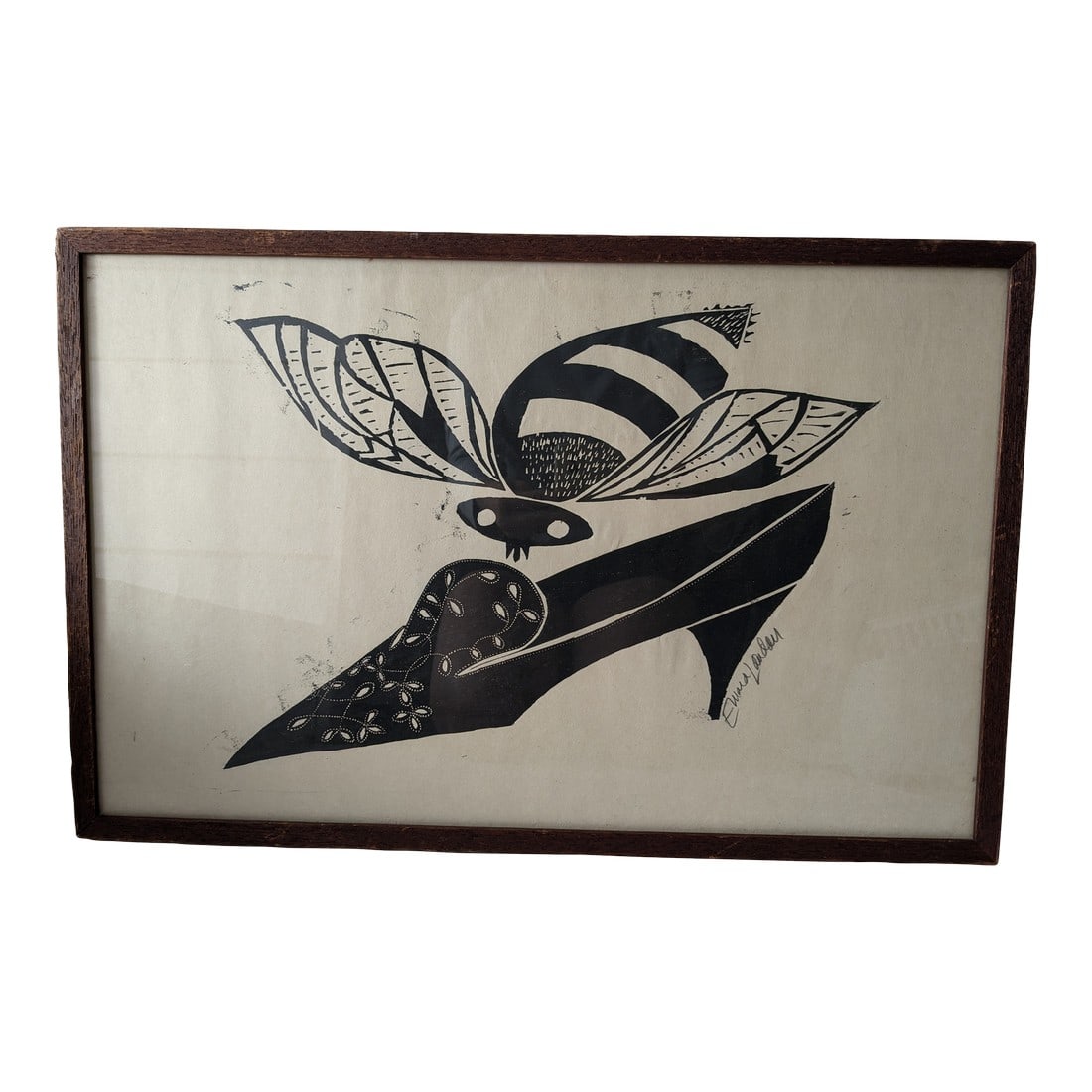 Vintage Framed and Signed Edward Landon Serigraph on Paper: Vintage Framed and Signed Edward Landon Serigraph on Paper Artist: Edward Landon, renowned for his vibrant and evocative serigraphs. Medium: Serigraph on paper, showcasing a masterful use of color