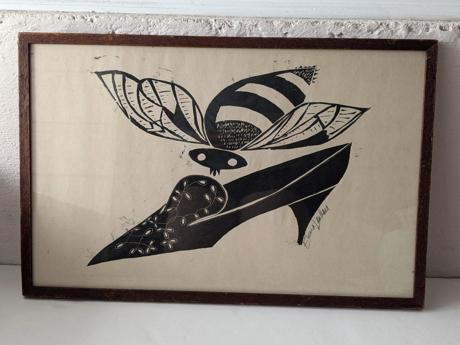 Vintage Framed and Signed Edward Landon Serigraph on Paper - 2