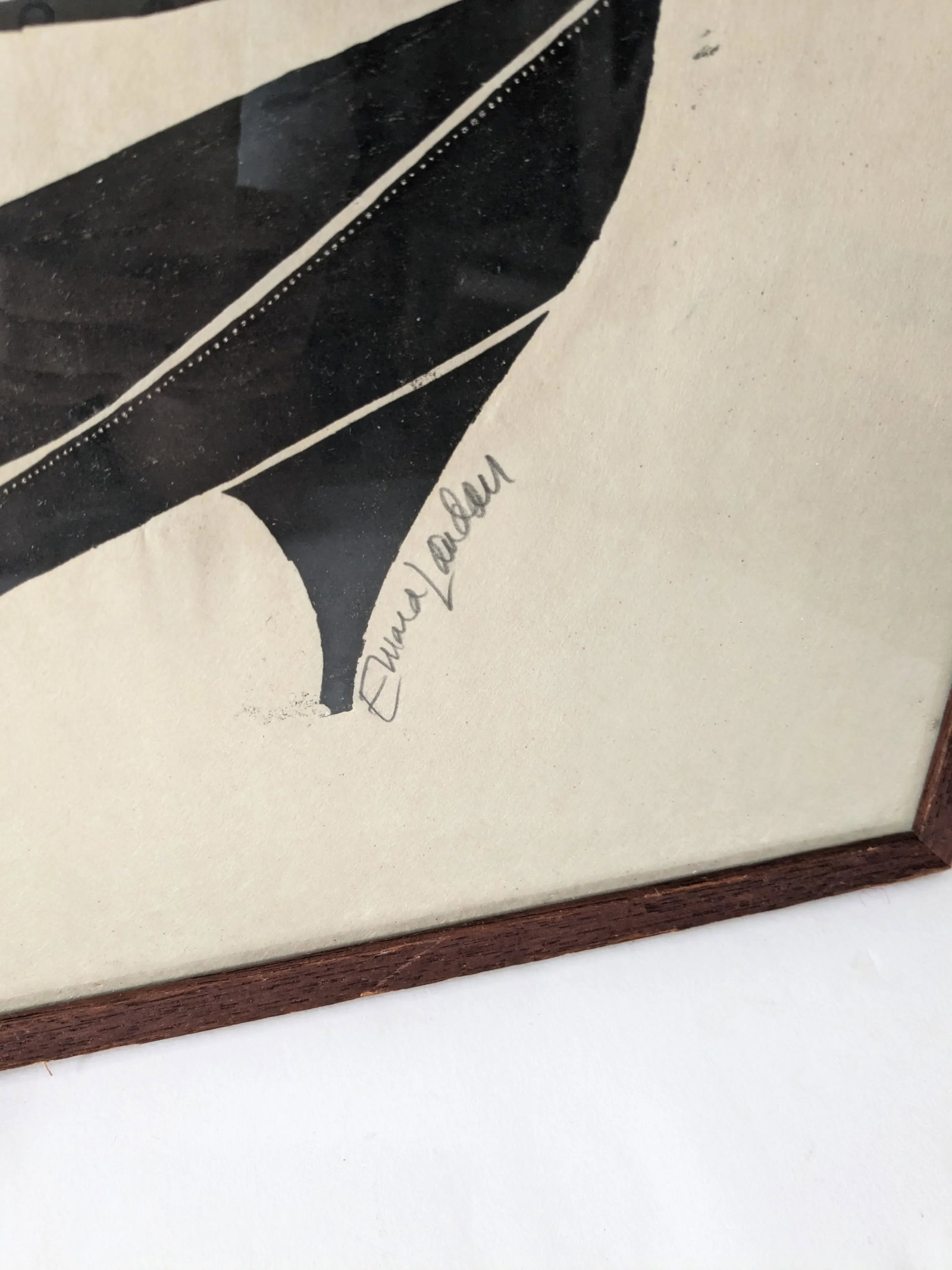 Vintage Framed and Signed Edward Landon Serigraph on Paper - 3