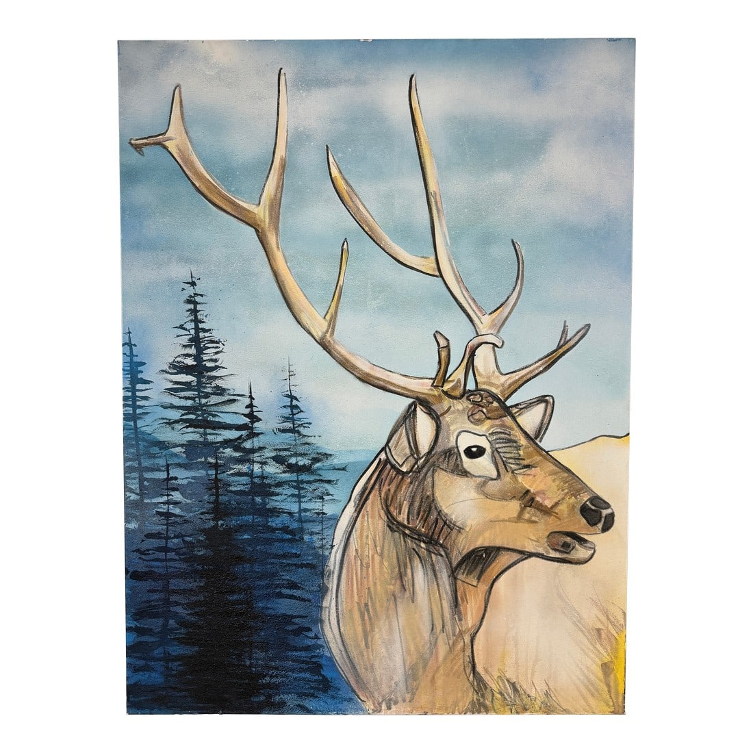The Deer by Angelo Accetturo Original Acrylic Painting on Canvas: Immerse yourself in the serene beauty of nature with Angelo Accetturo's exquisite painting, "The Deer." This stunning piece captures the grace and tranquility of a deer in its natural habitat,