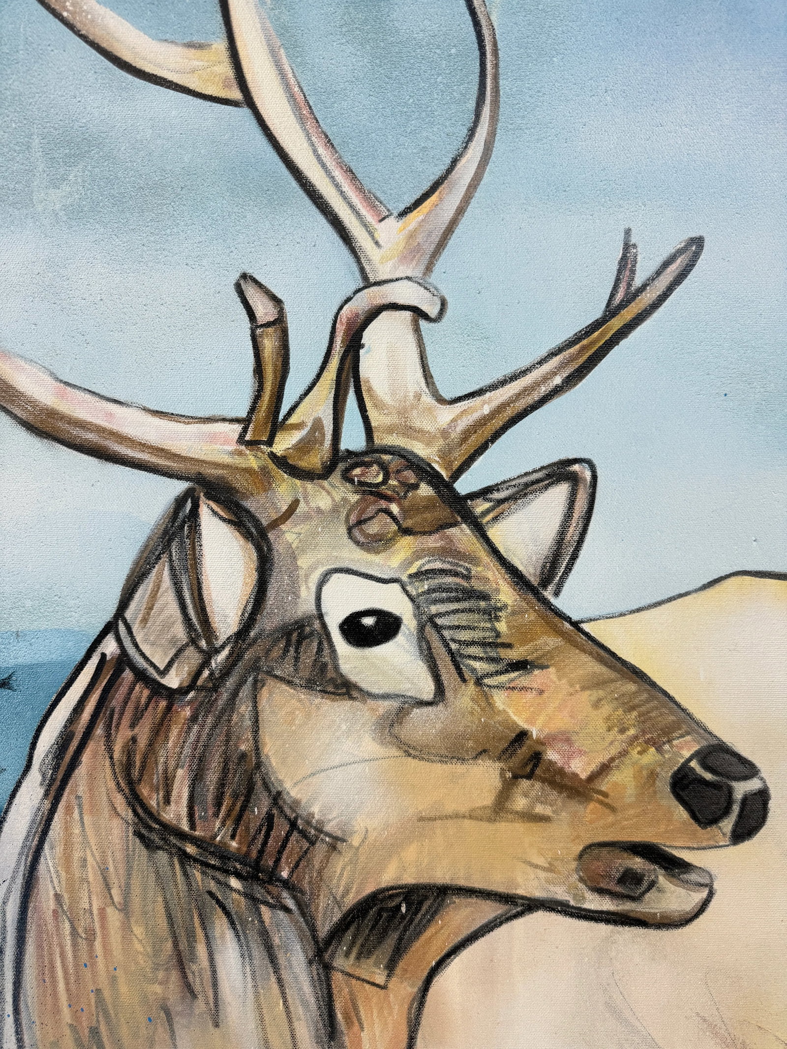The Deer by Angelo Accetturo Original Acrylic Painting on Canvas - 4