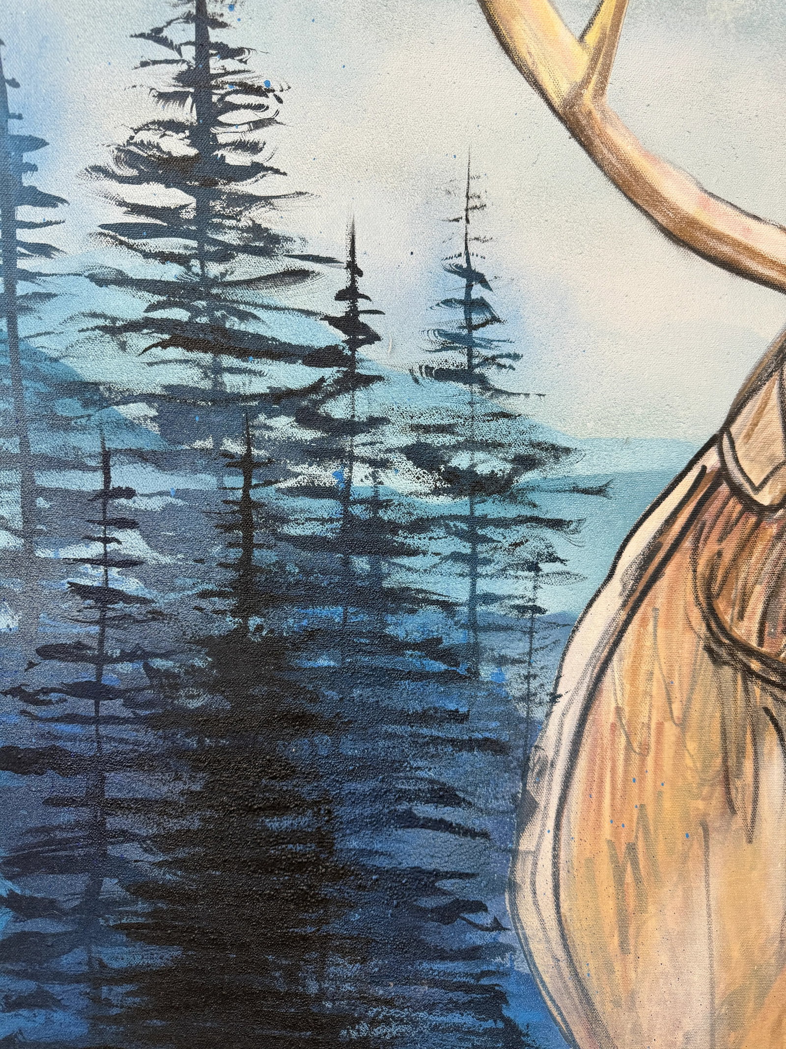 The Deer by Angelo Accetturo Original Acrylic Painting on Canvas - 5
