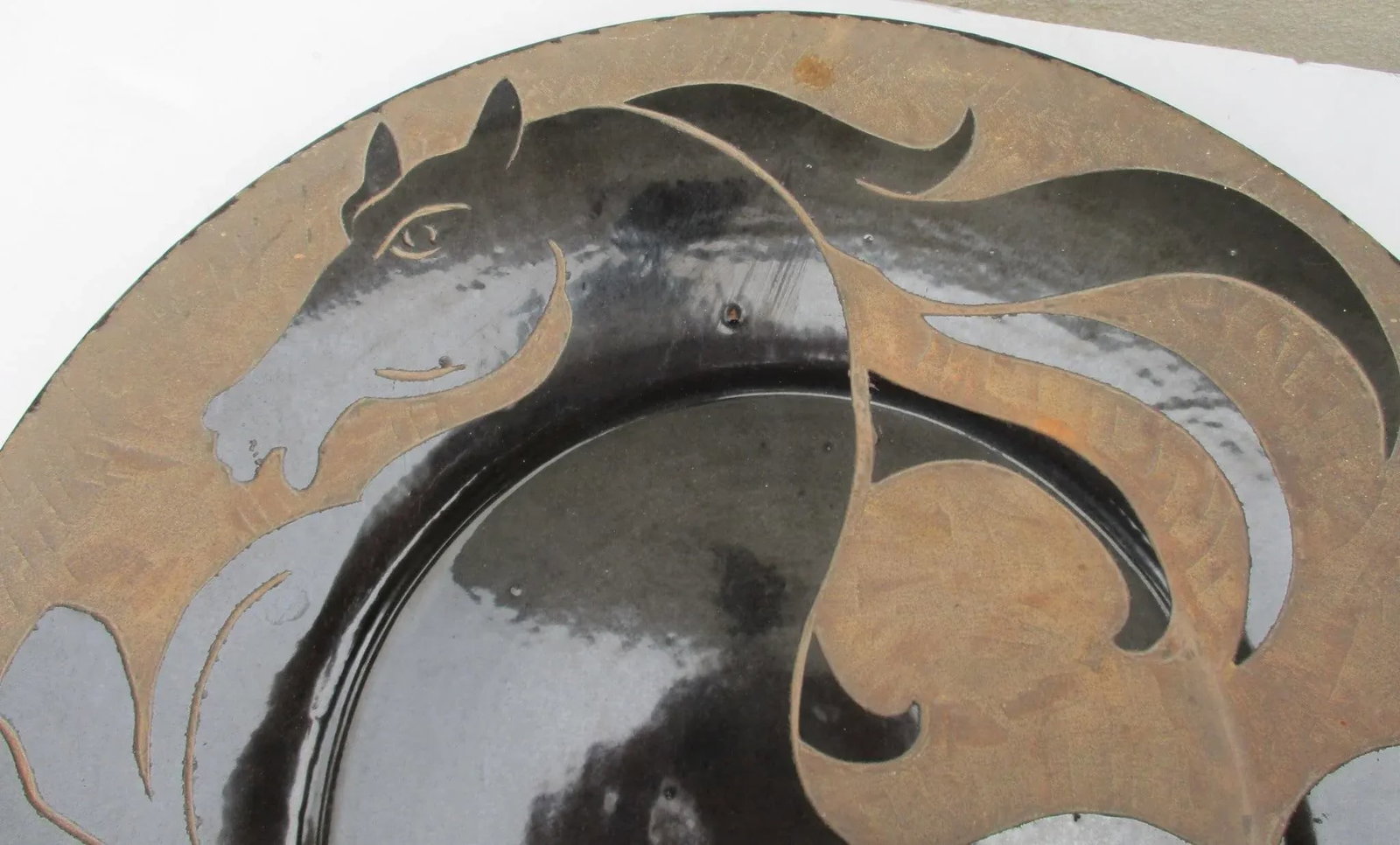 Art Brut Stoneware Horse Charger Circa 70s - 6