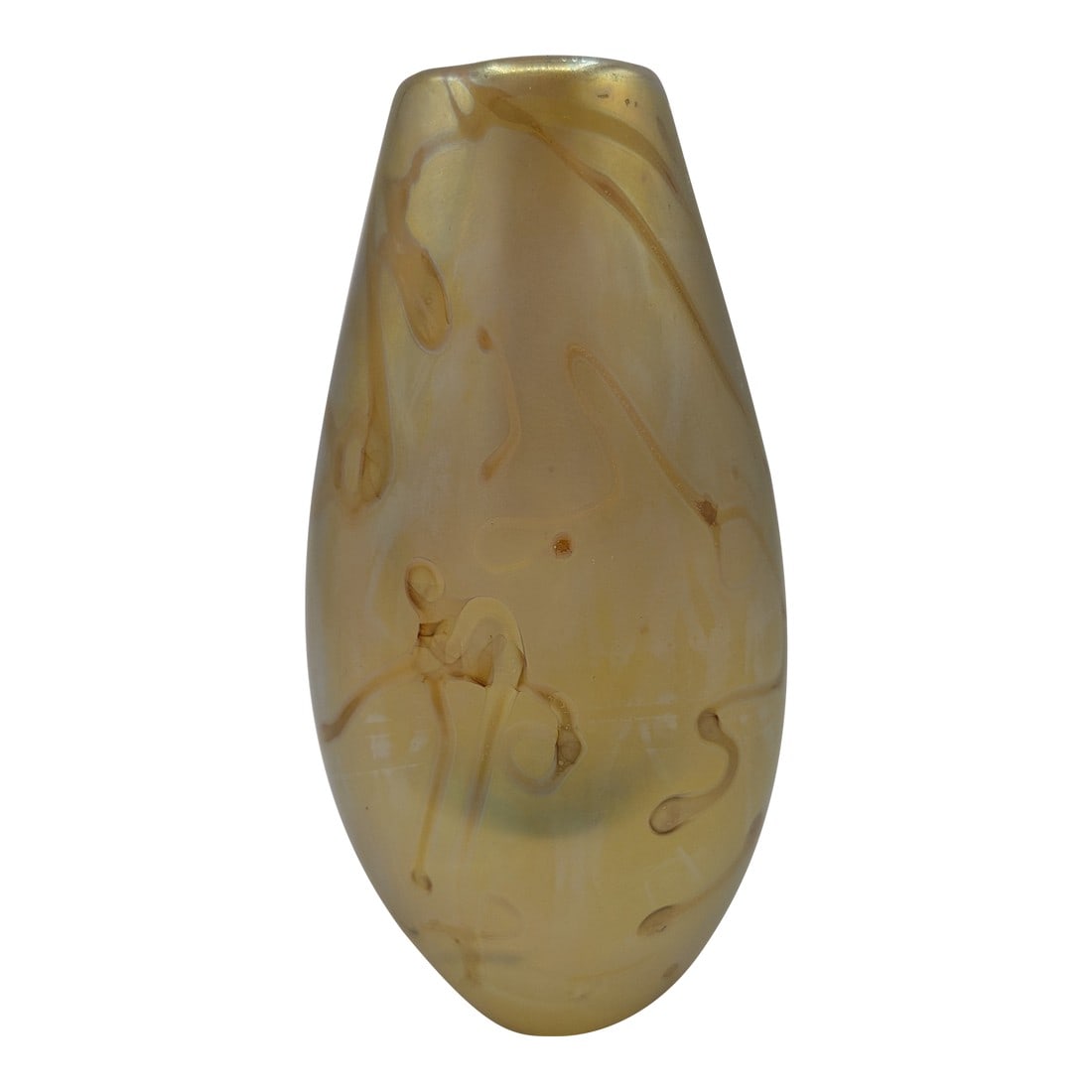 Late 20th Century Robert Eickholt Signed Art Glass Paperweight/ Bud Vase: Title: Robert Eickholt Signed Art Glass Paperweight / Bud Vase – Iridescent Studio Glass Artist: Robert Eickholt – celebrated American glass artist known for his luminous, ethereal creatio