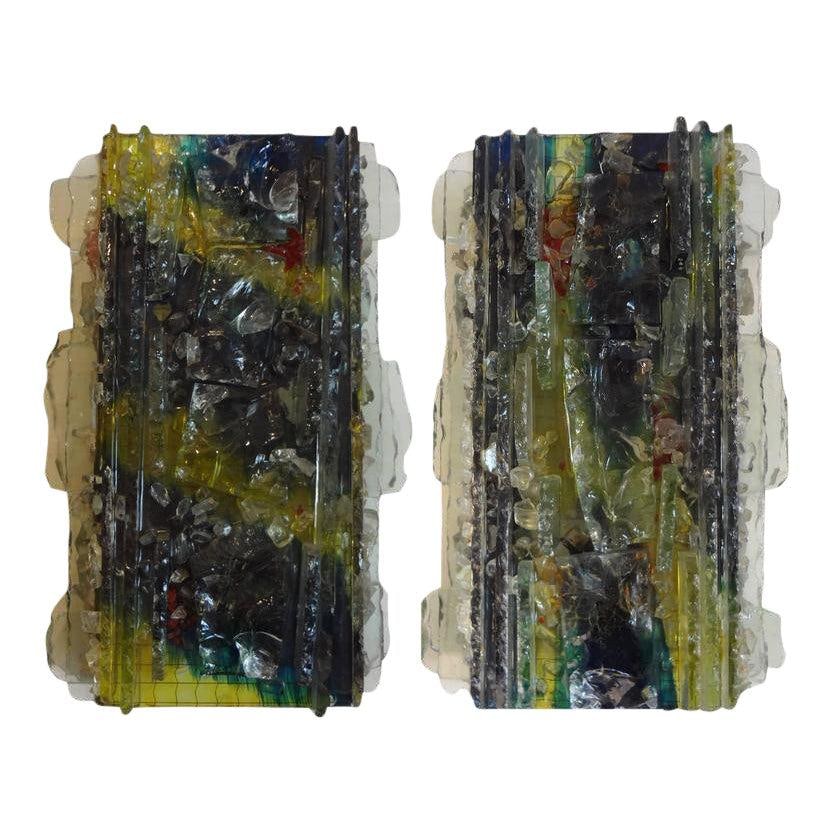1960's A. Lankhorst for Raak Applied Glass Sconces-A Pair - 7