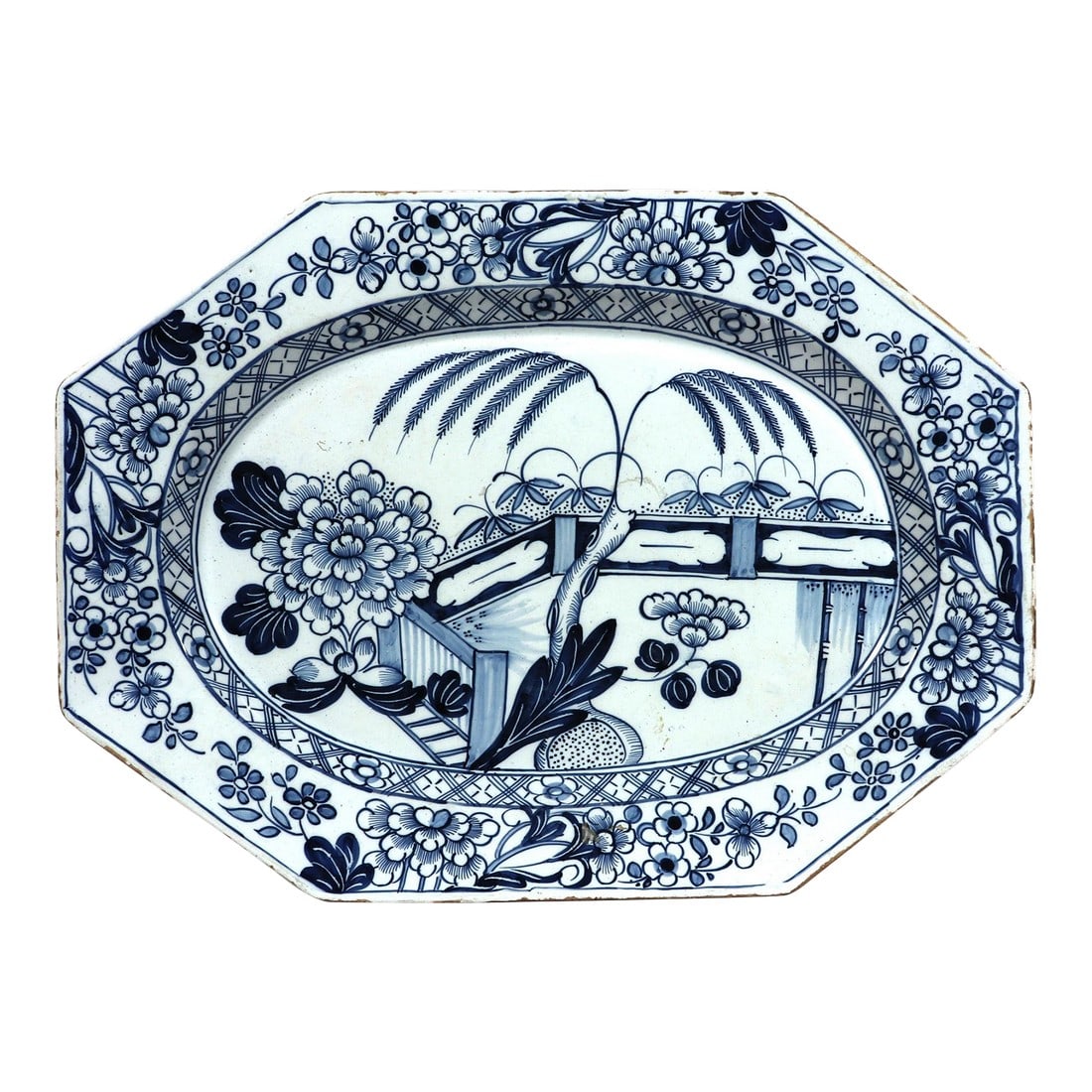 Liverpool or Irish Delftware Chinoiserie Blue & White Dish (1 of 9)