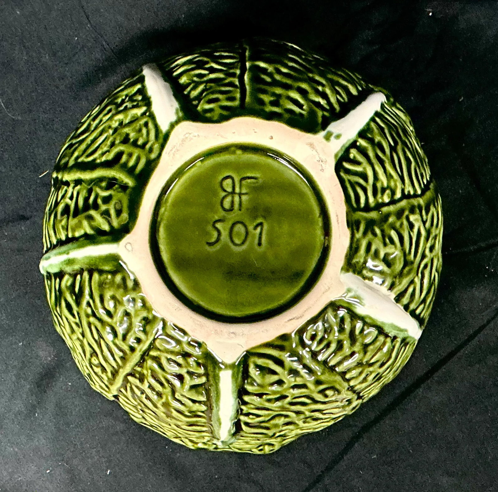 Majolica Cabbage Leaf Soup Tureen With Lid and Underplate - 8