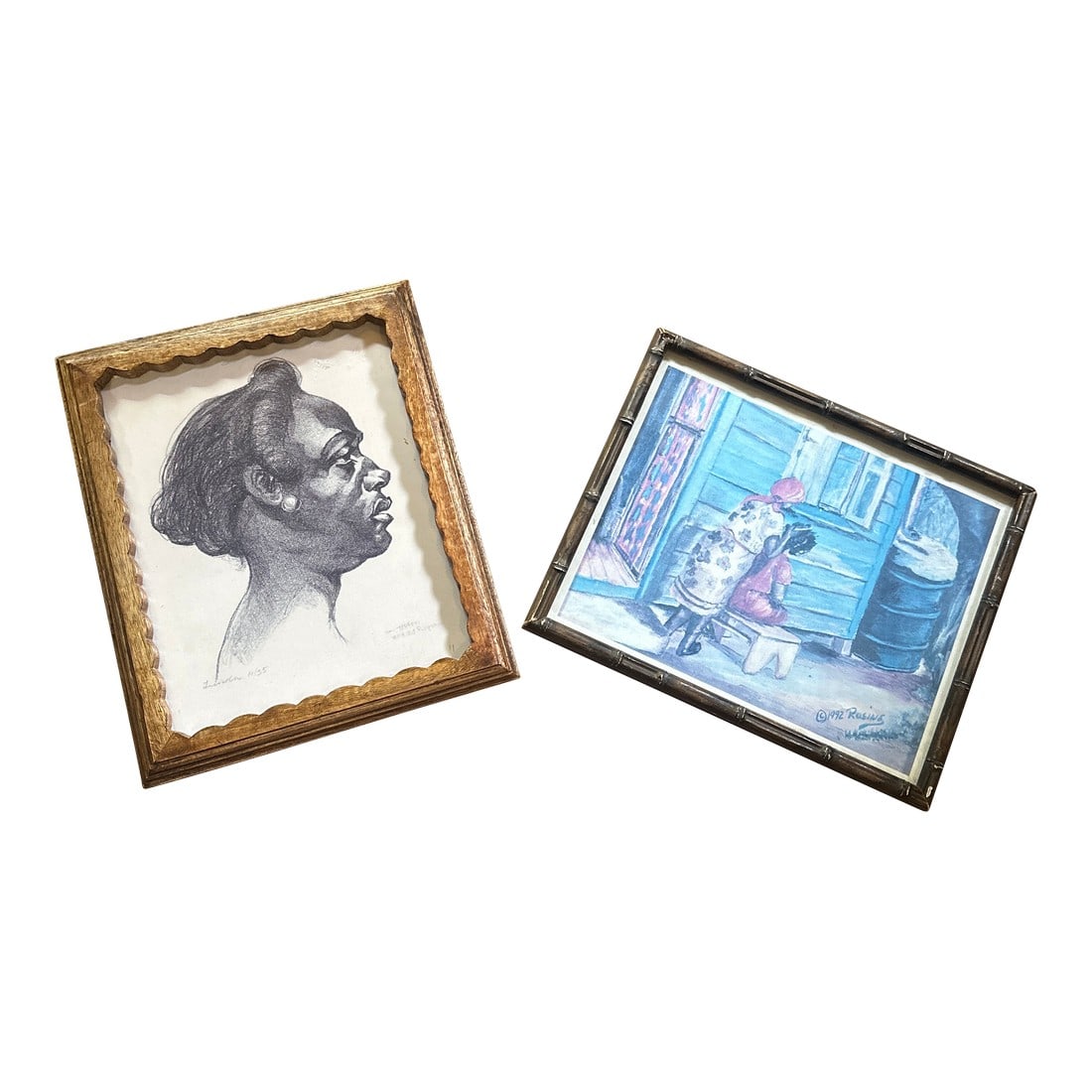 Pair of African Framed Drawings: Up for consideration is a beautiful pair of African framed drawings. These would look lovely on display in your home and they are a great find for the interior design enthusiast. Please check out my o