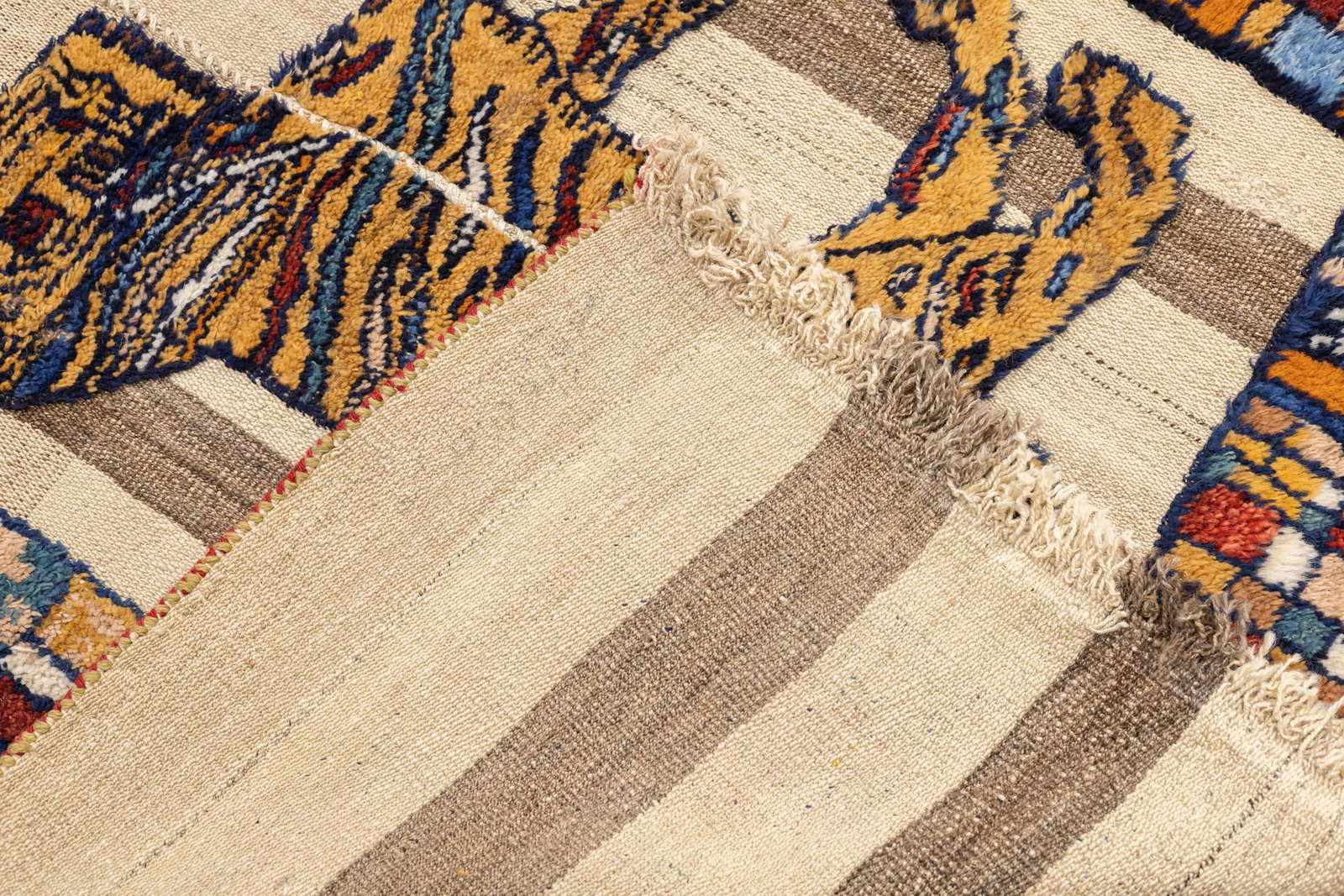 Antique Handwoven Gabbeh Palas Textile Art - 6
