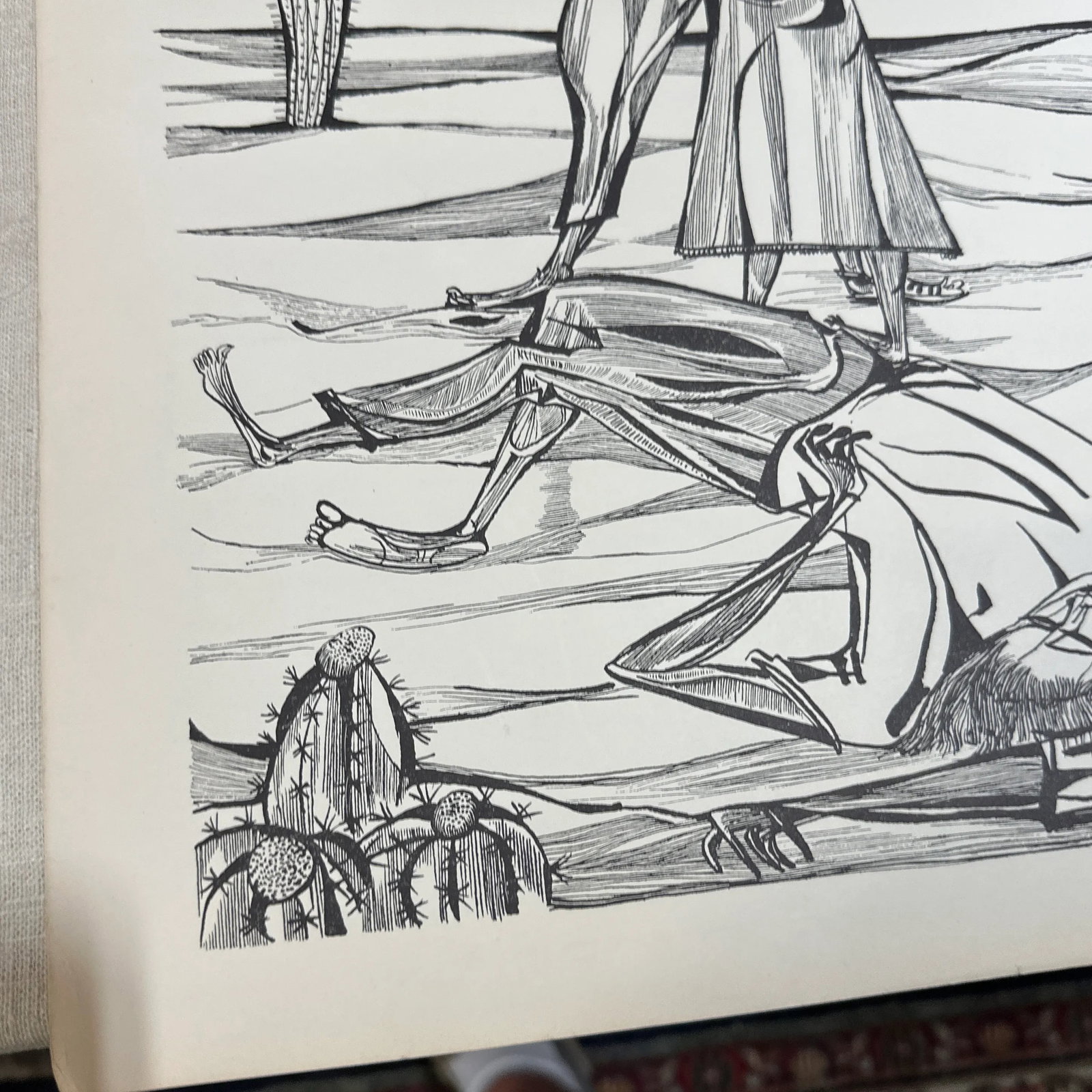 Pair of Brazilian Style Prints of House and Desert, Signed Aldemir Martins - 8