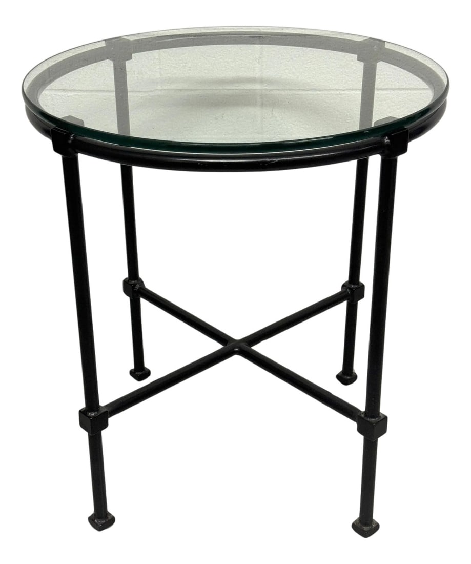 Modern Design Bronzed Cast Aluminum Gueridon/ Table Glass Top by Brown Jordan: Modern Design Bronzed Cast Aluminum Gueridon/Table Glass Top by Brown Jordan USA, circa 1990s This Modern Design Bronzed Cast Aluminum Gueridon Table by Brown Jordan, USA, circa 1990s, is a fine examp
