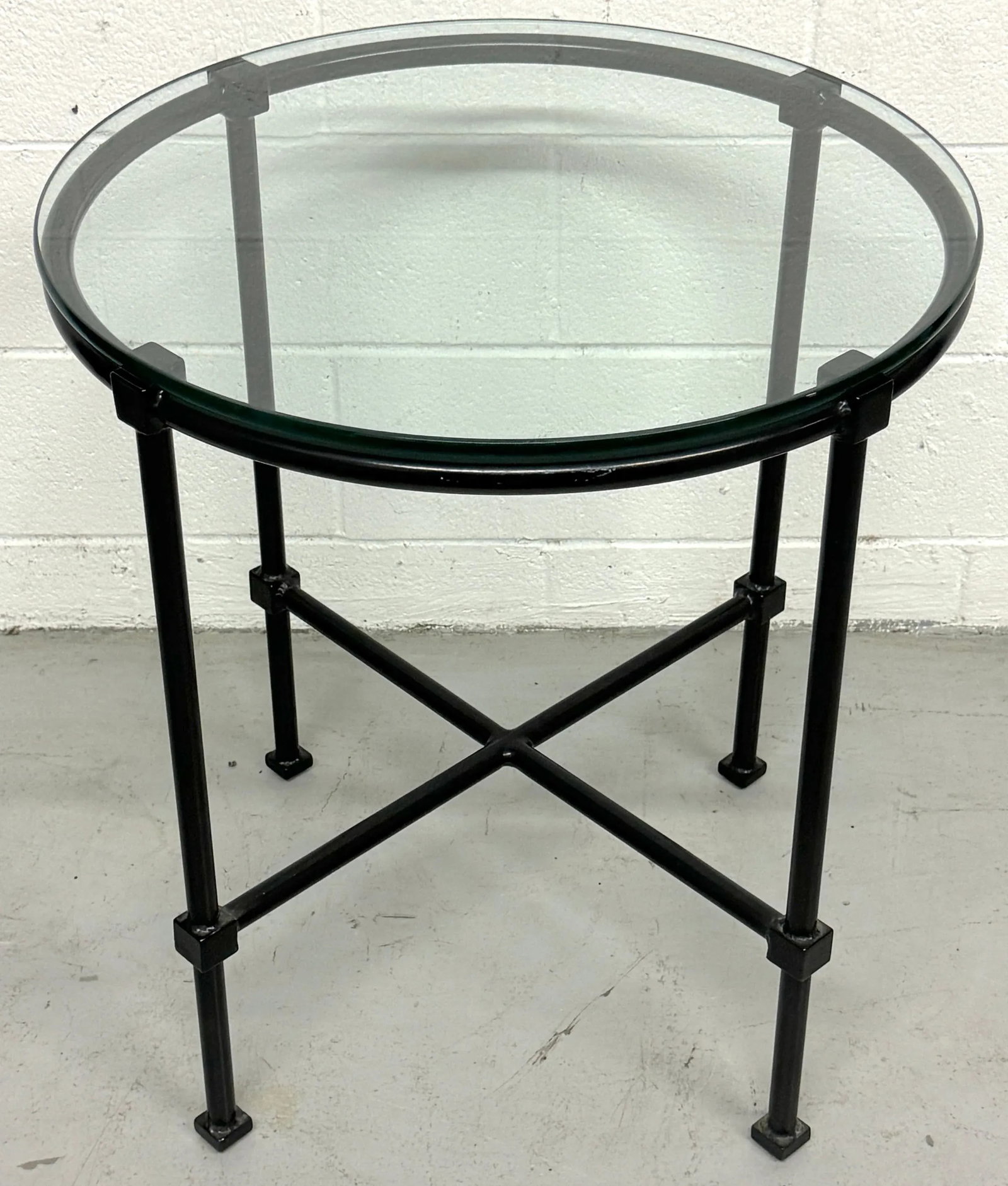 Modern Design Bronzed Cast Aluminum Gueridon/ Table Glass Top by Brown Jordan - 2