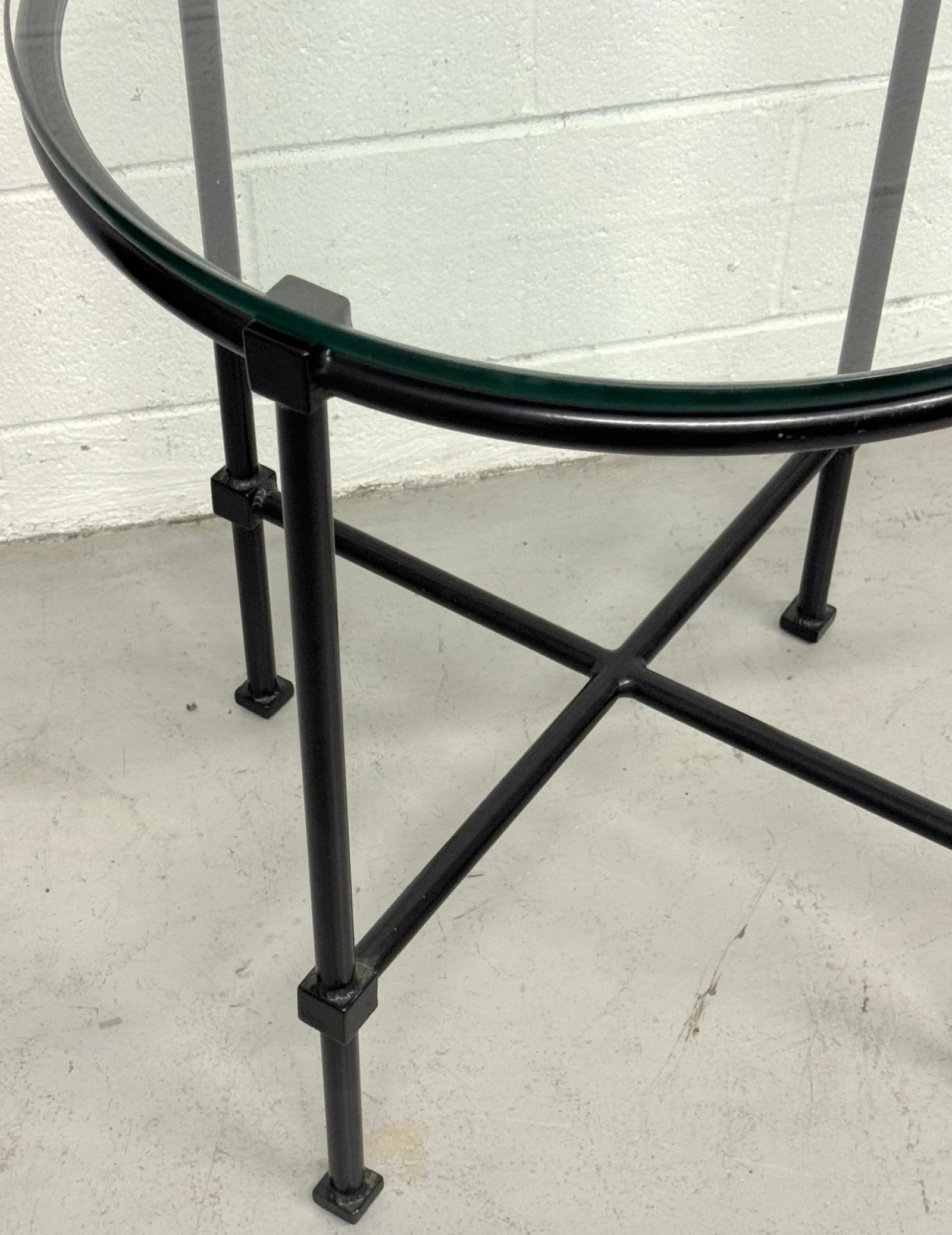 Modern Design Bronzed Cast Aluminum Gueridon/ Table Glass Top by Brown Jordan - 3